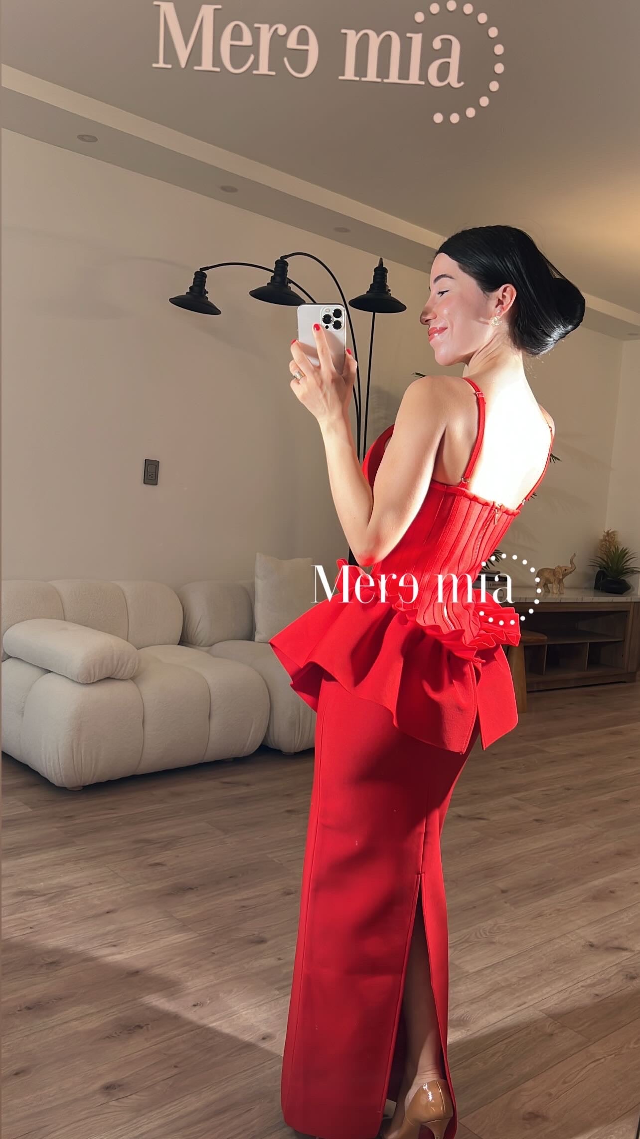 Vestido rojo largo esc