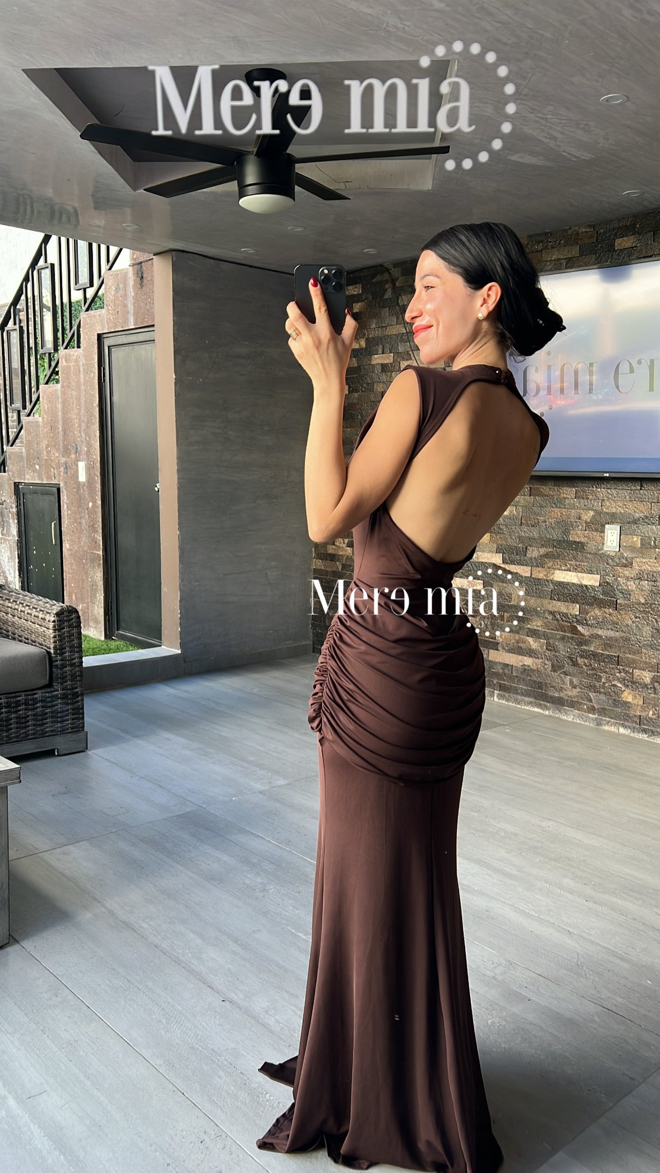 Vestido plisado tira