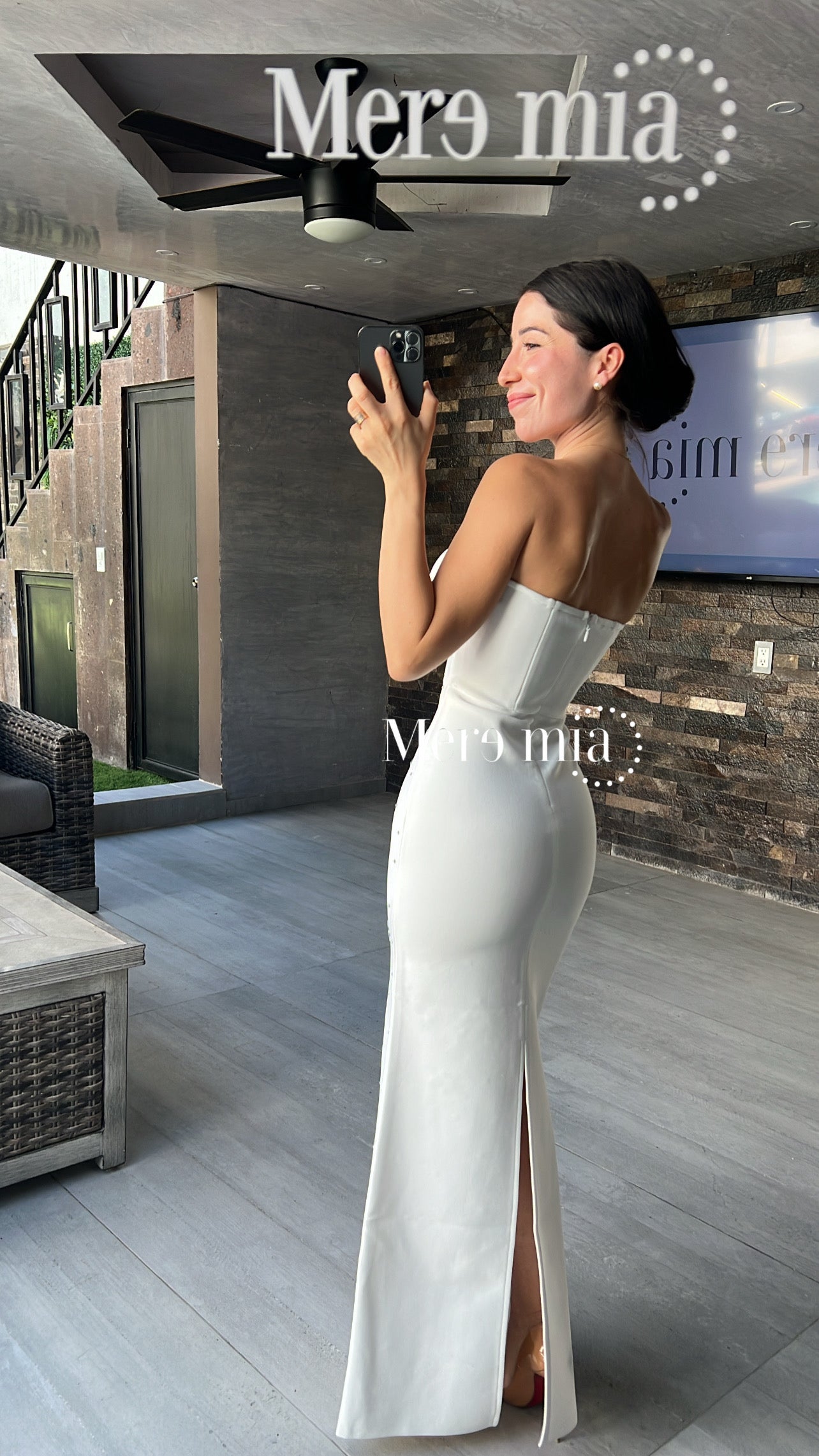 Vestido blanco apl plata