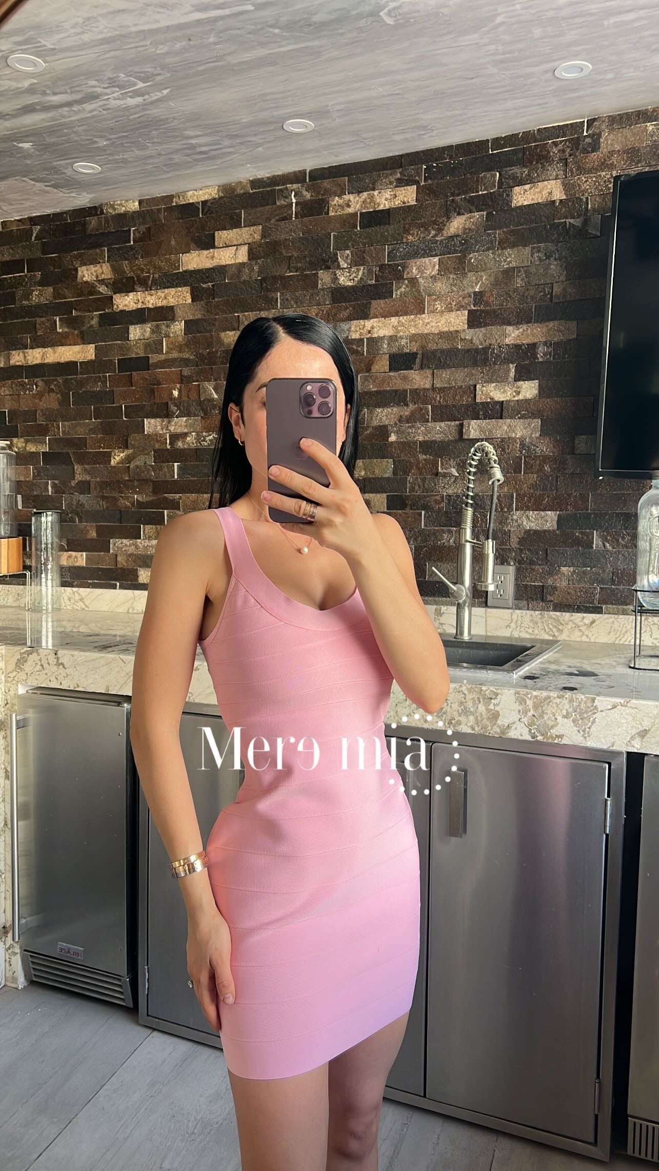 Vestido rosa rayas