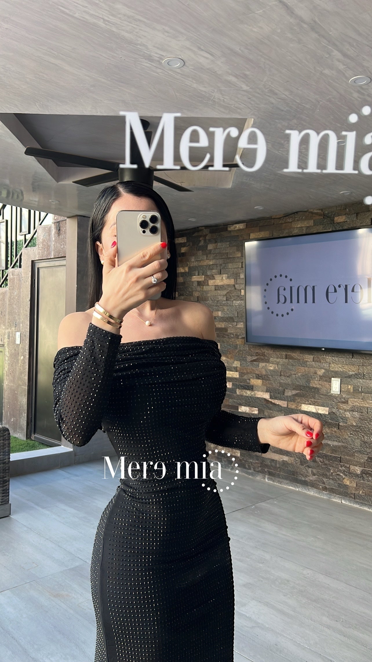 Vestido negro puntos ml