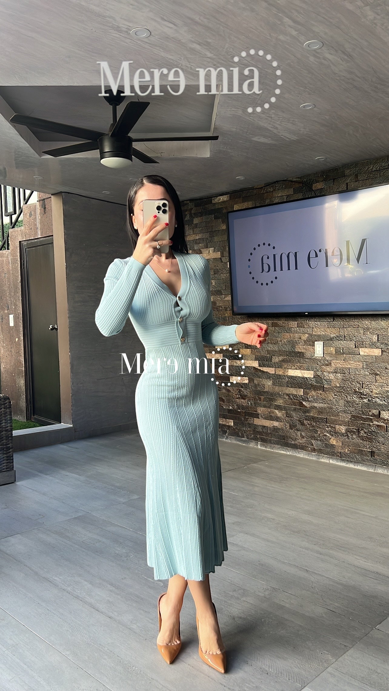 Vestido azul rayado
