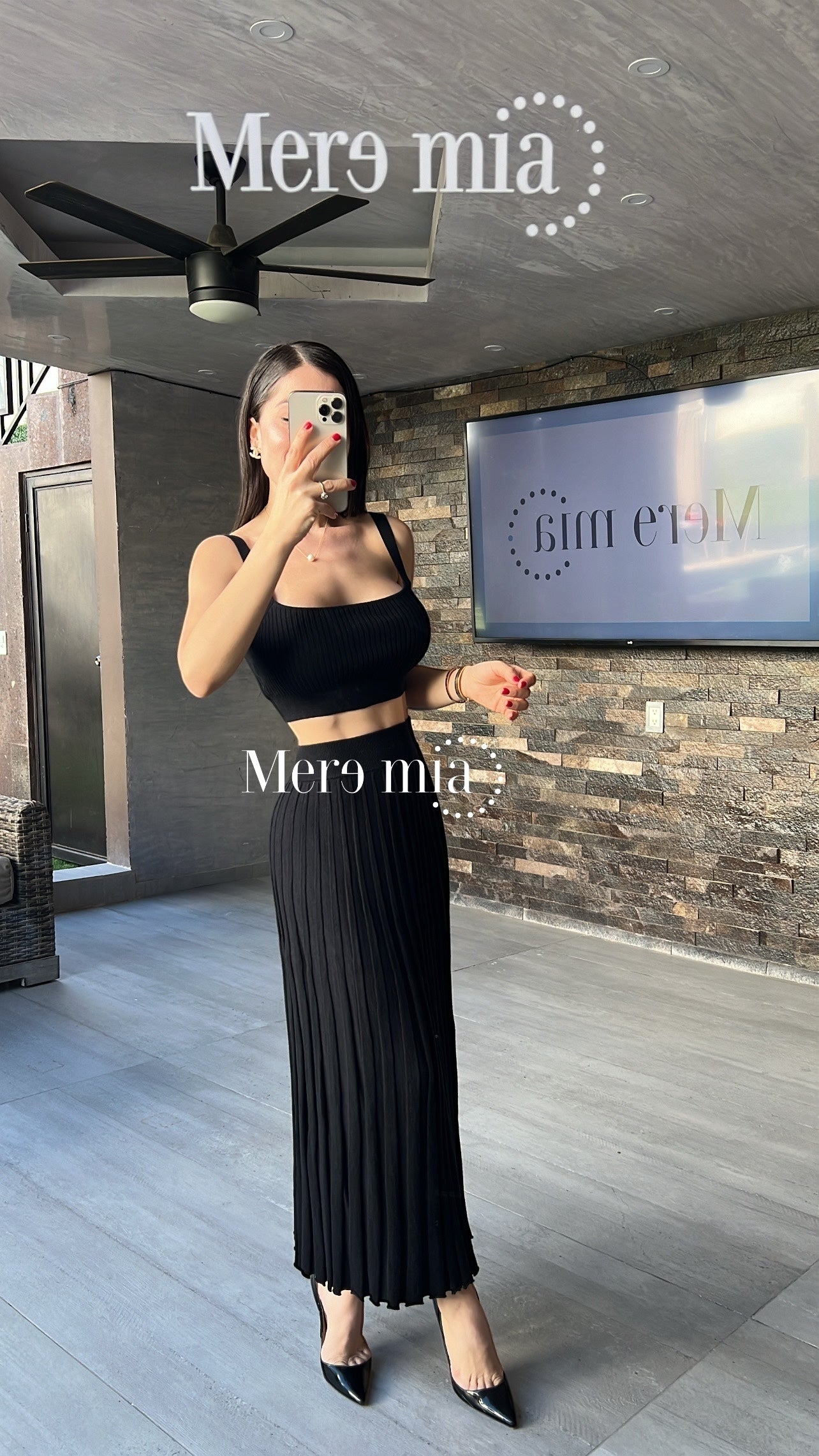 Conjunto negro sweater