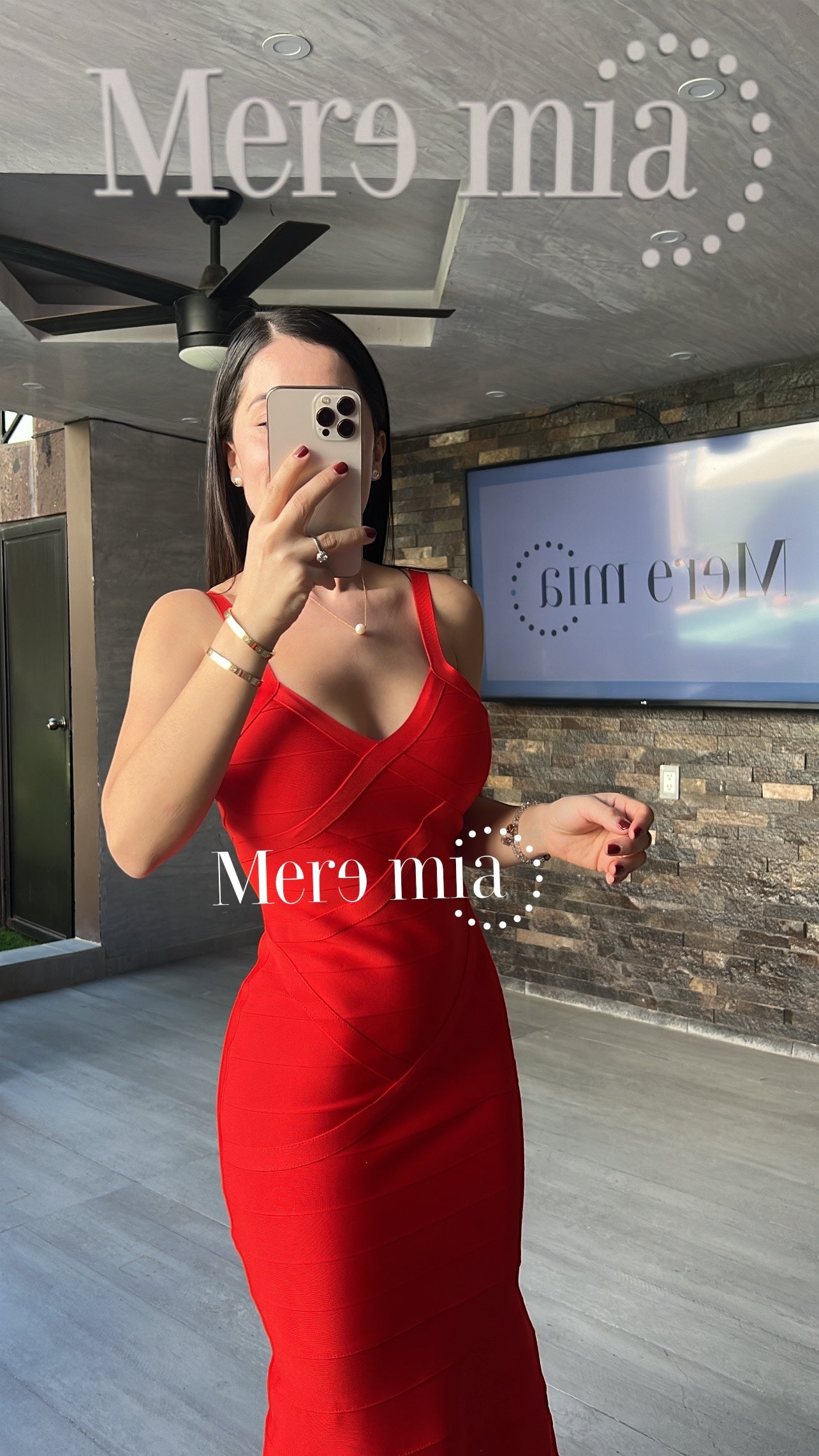 Vestido rojo largo bandage