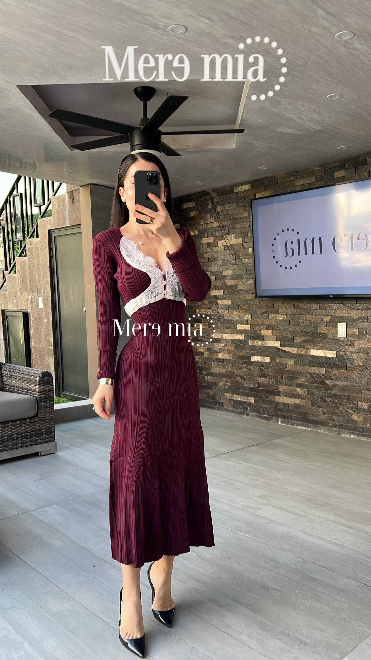 Vestido knitted encaje ml