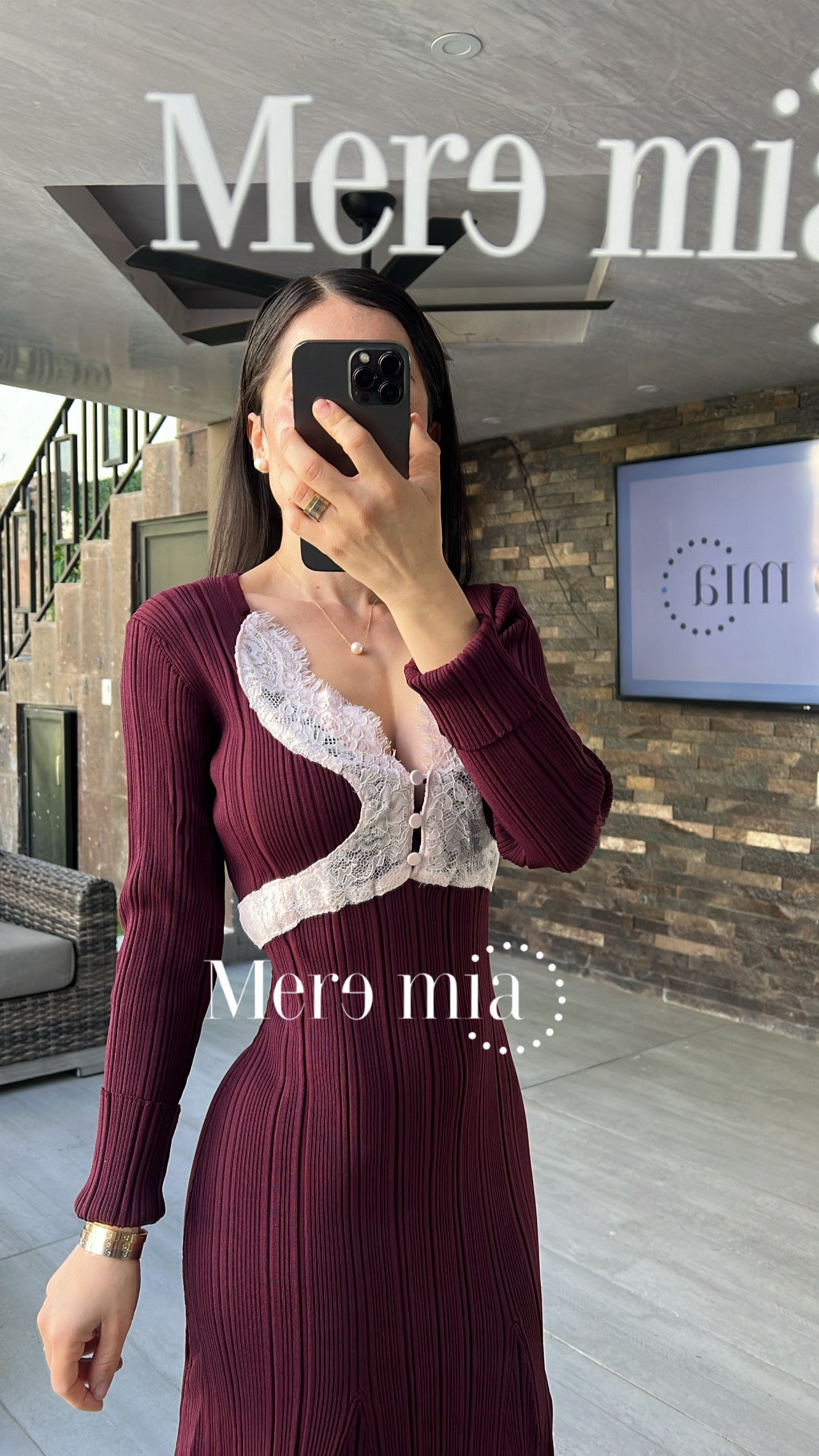 Vestido knitted encaje ml