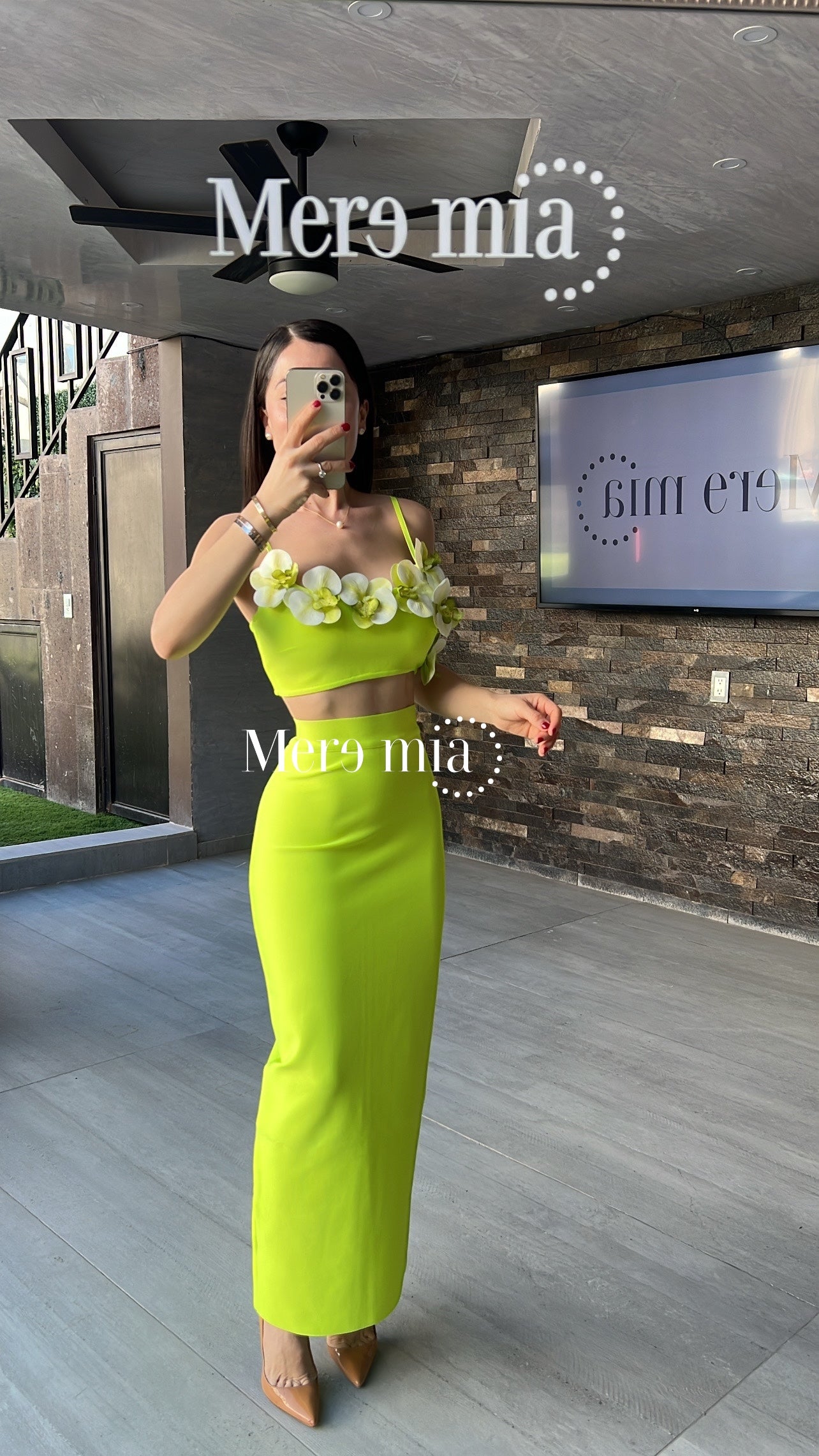 Conjunto verde limón