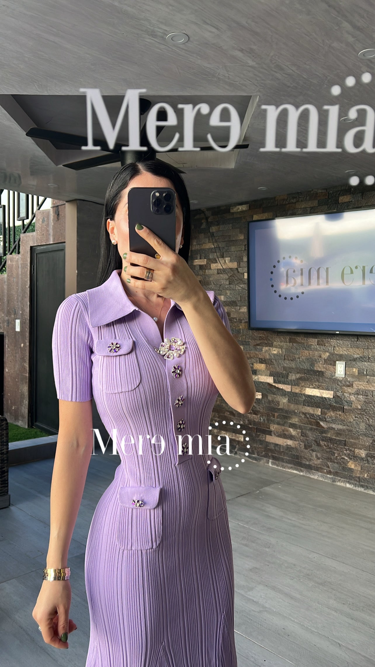 Vestido lila knit mc