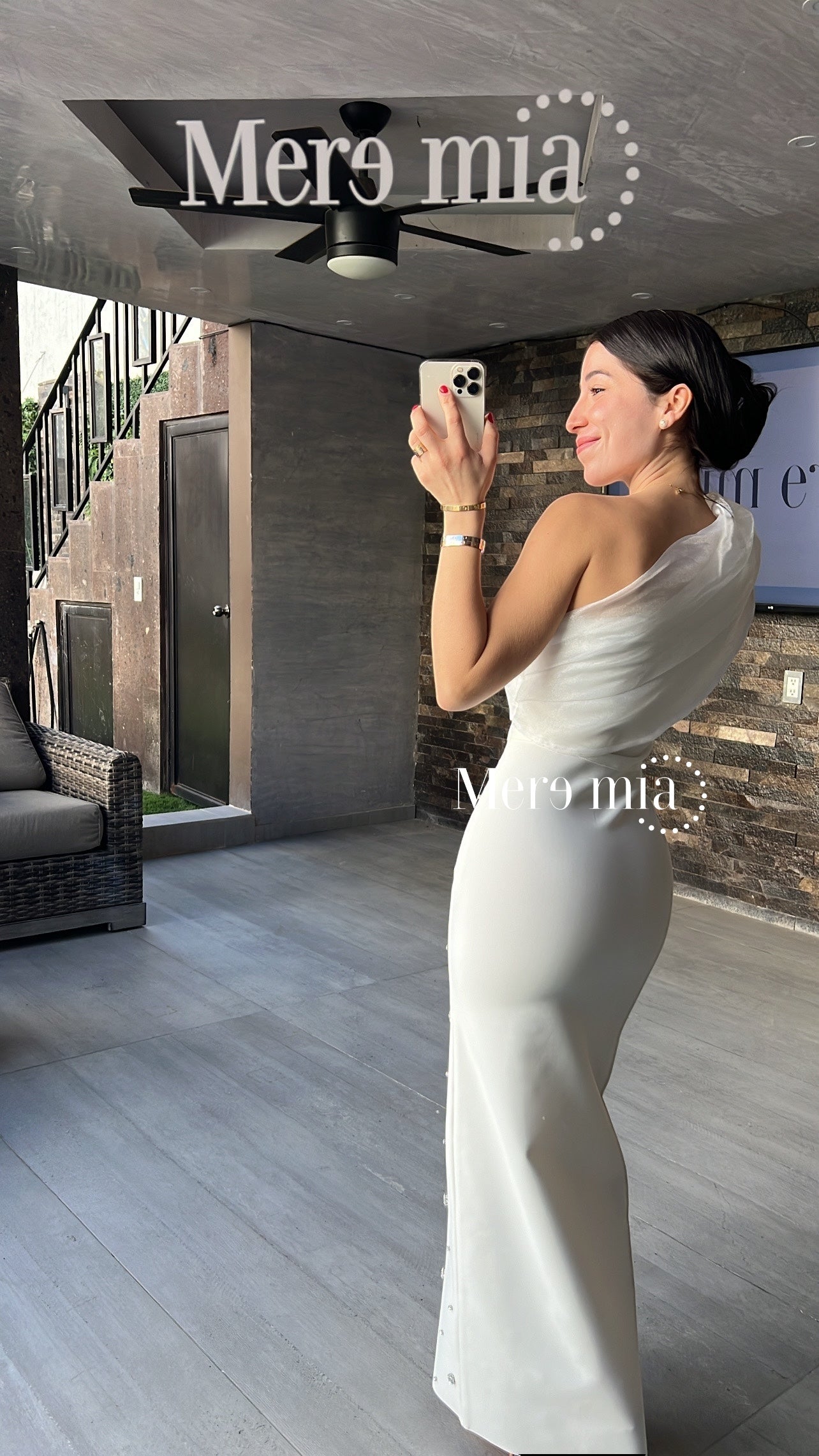 Vestido blanco apl hombro