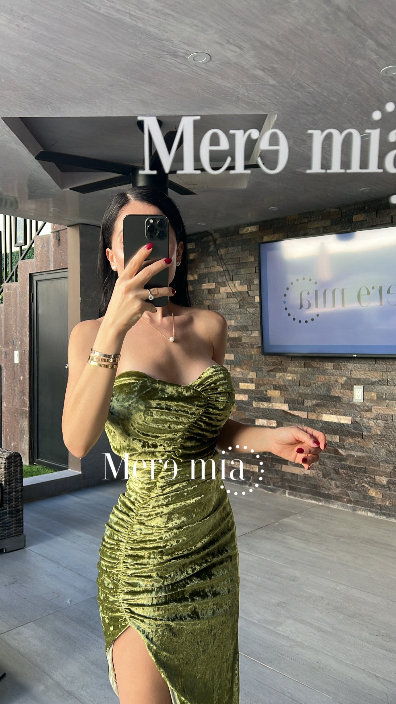 Vestido verde terc strap