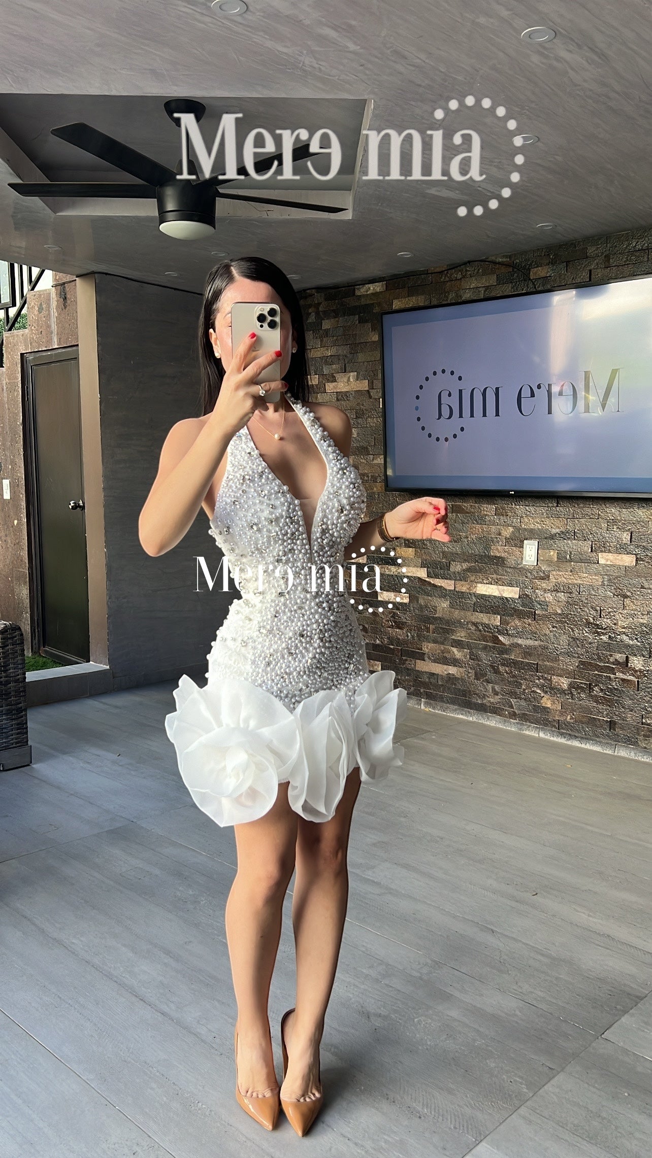 Vestido blanco flores ab