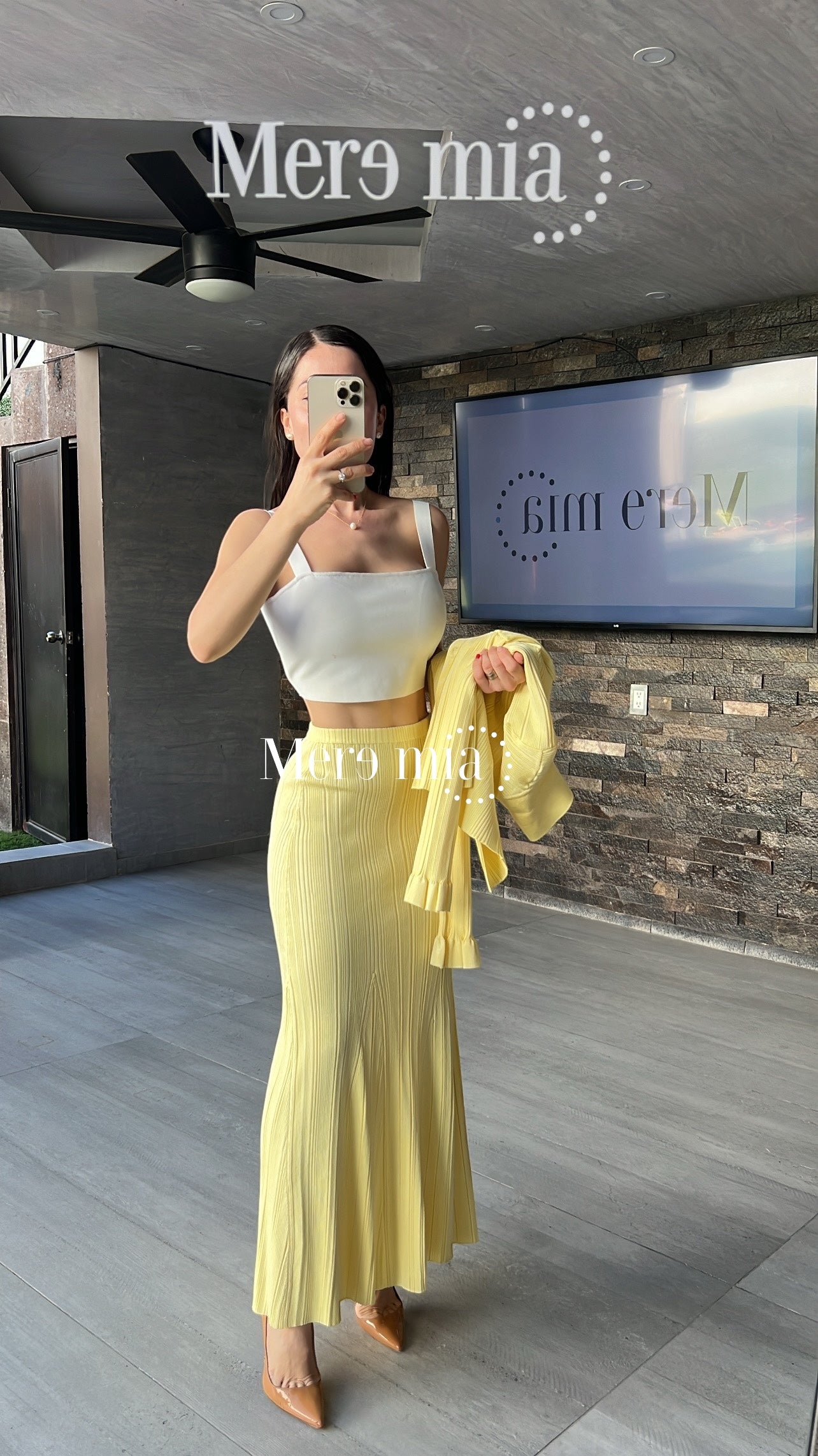 Conjunto amarillo rayado ml