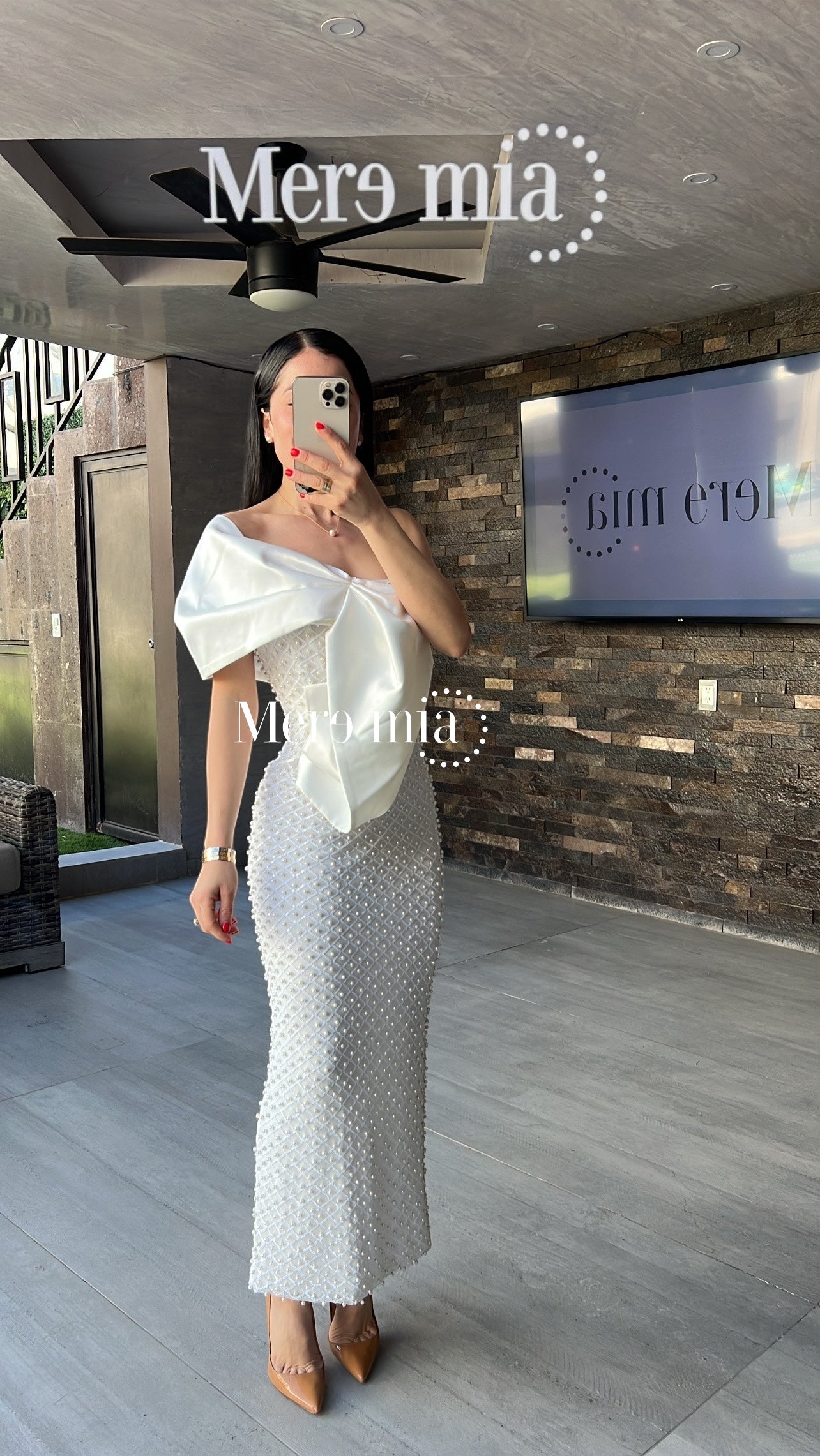 Vestido blanco esc hombro sat