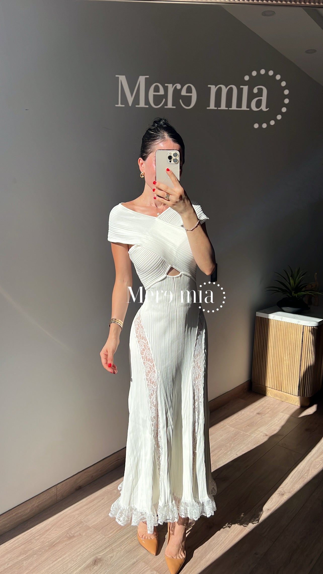 Vestido blanco rayado