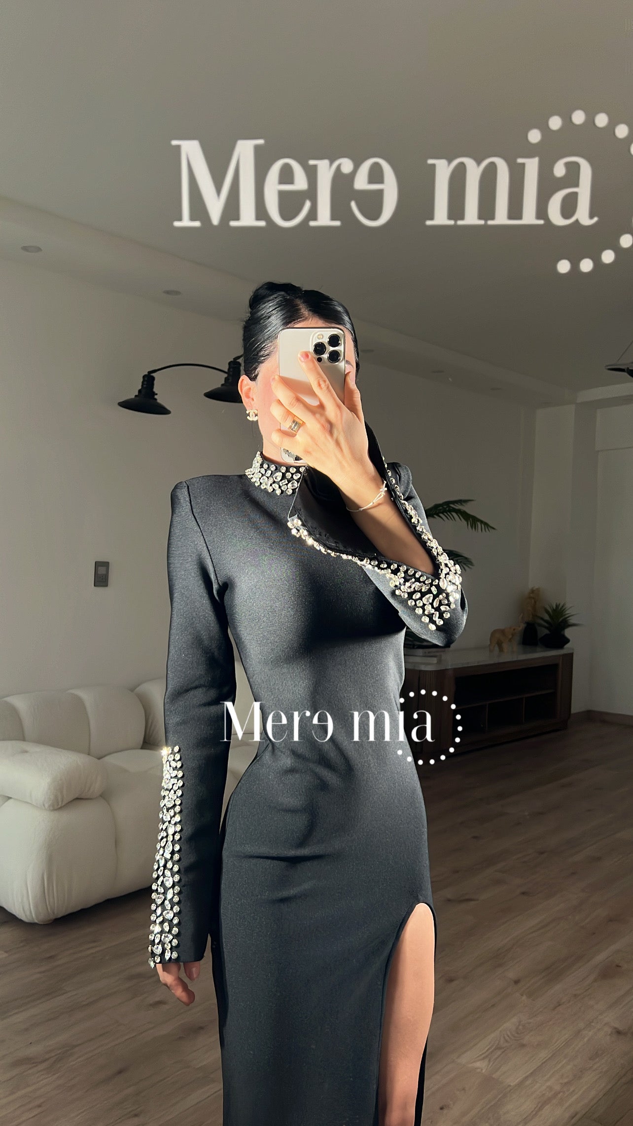 Vestido negro cuello per