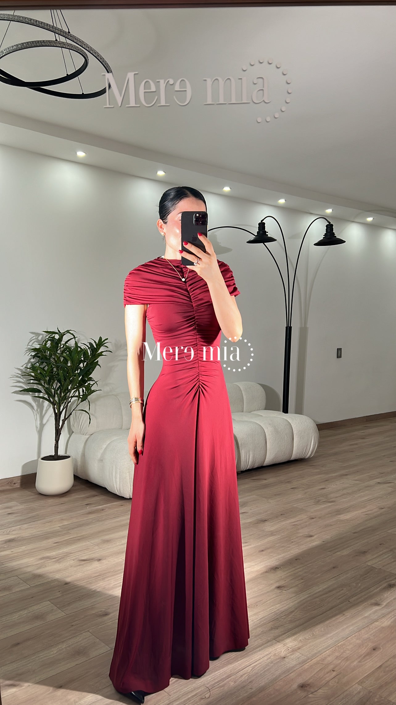 Vestido chal plisado cuello