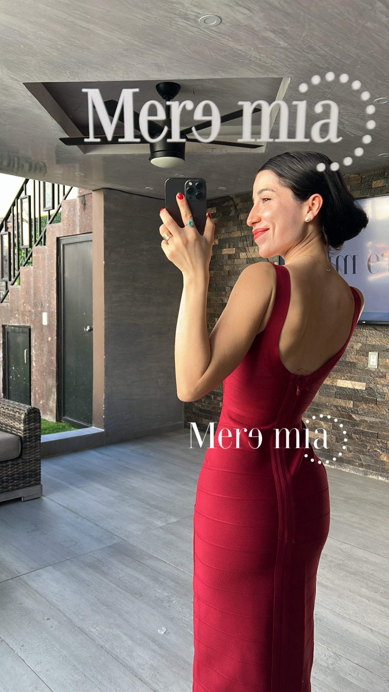 Vestido escote U rayado