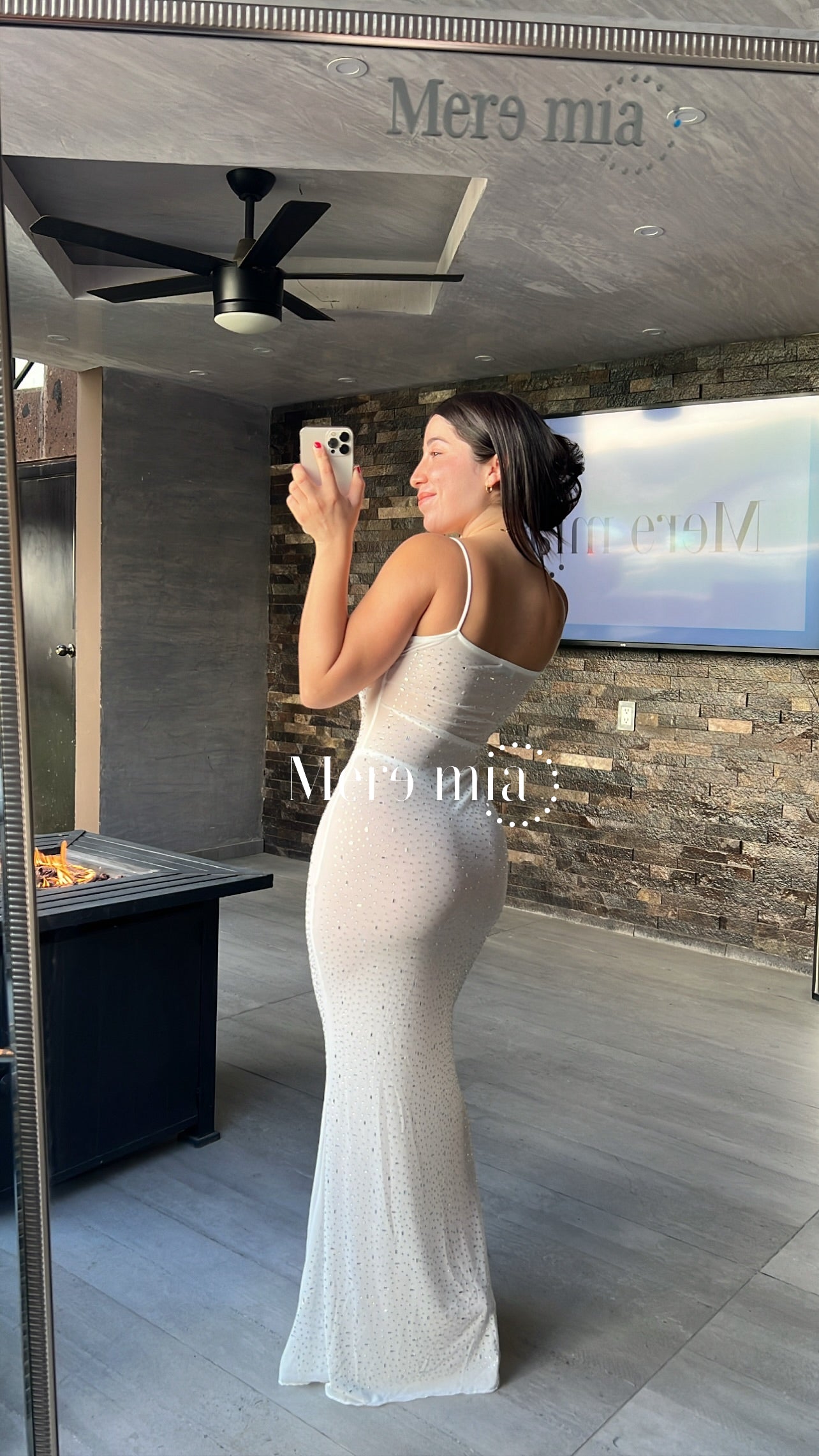 Vestido blanco largo plata