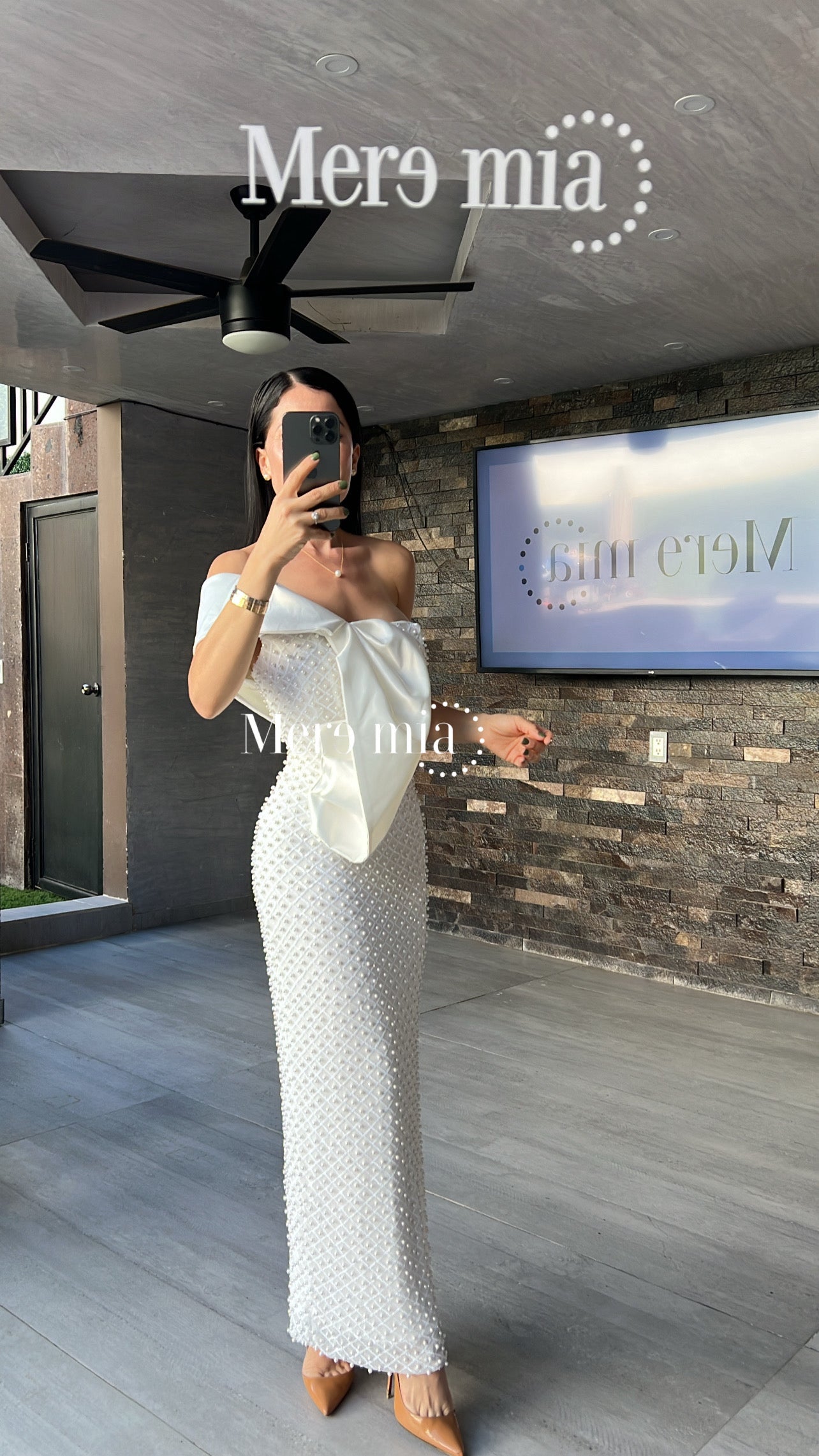 Vestido blanco esc hombro sat