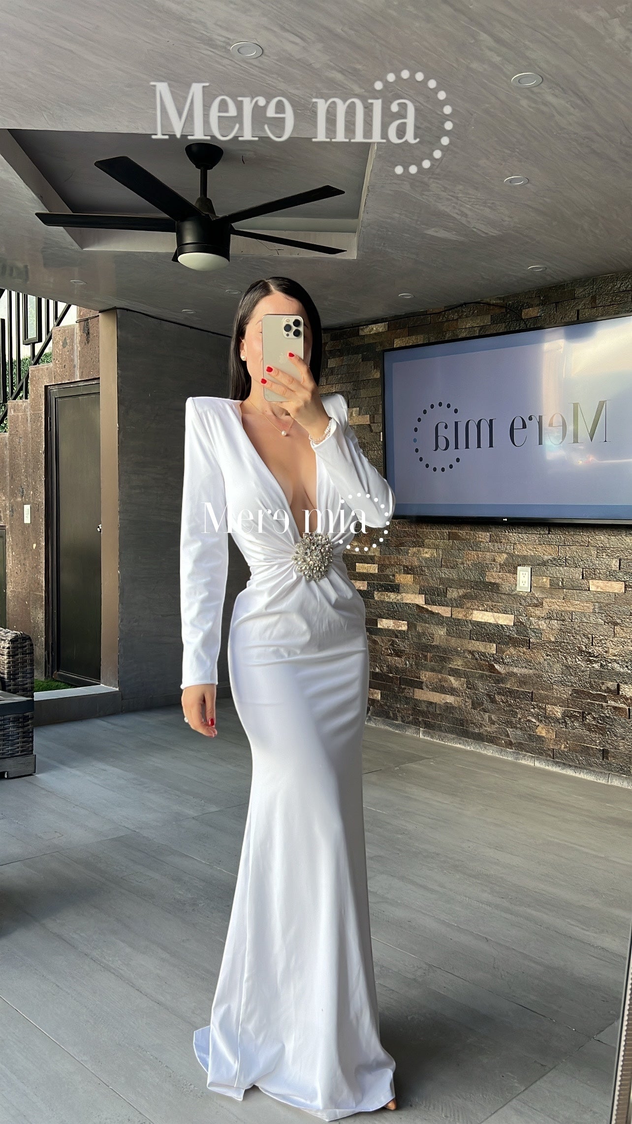 Vestido blanco apl circulo