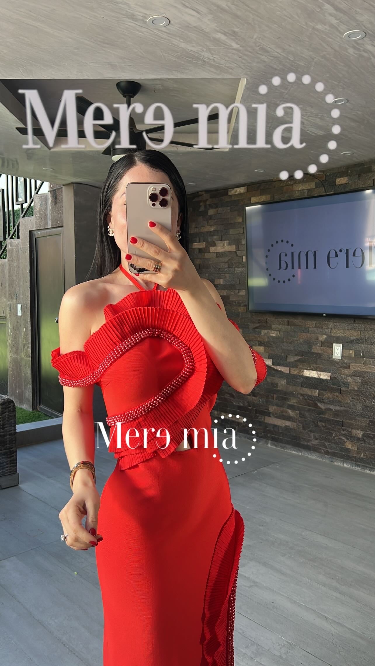 Vestido rojo corr largo