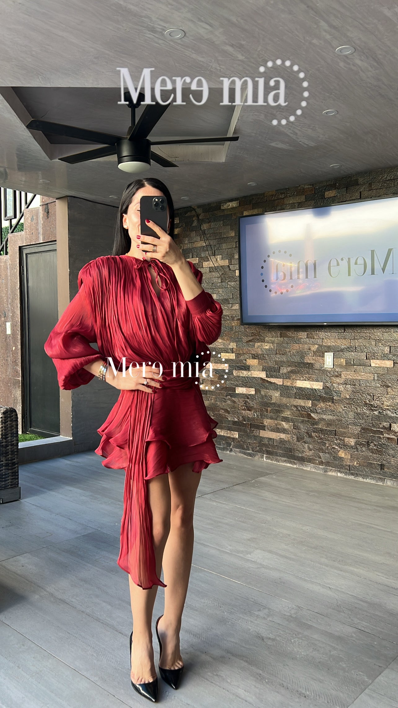 Vestido rojo olanes