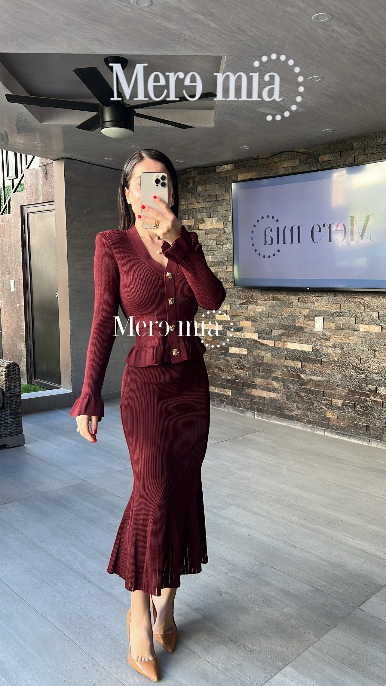 Conjunto tinto rayado