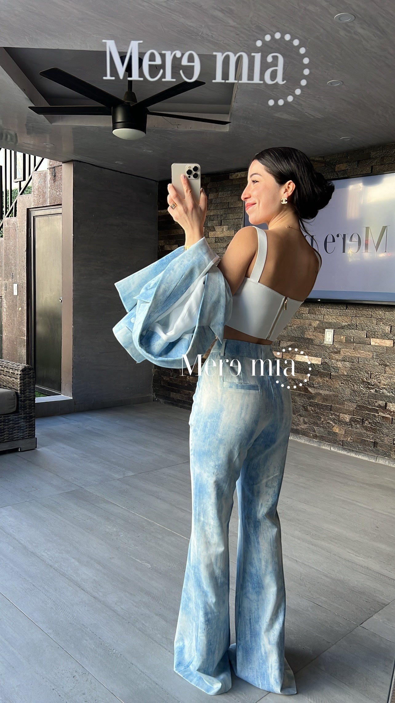 Conjunto manchado azul