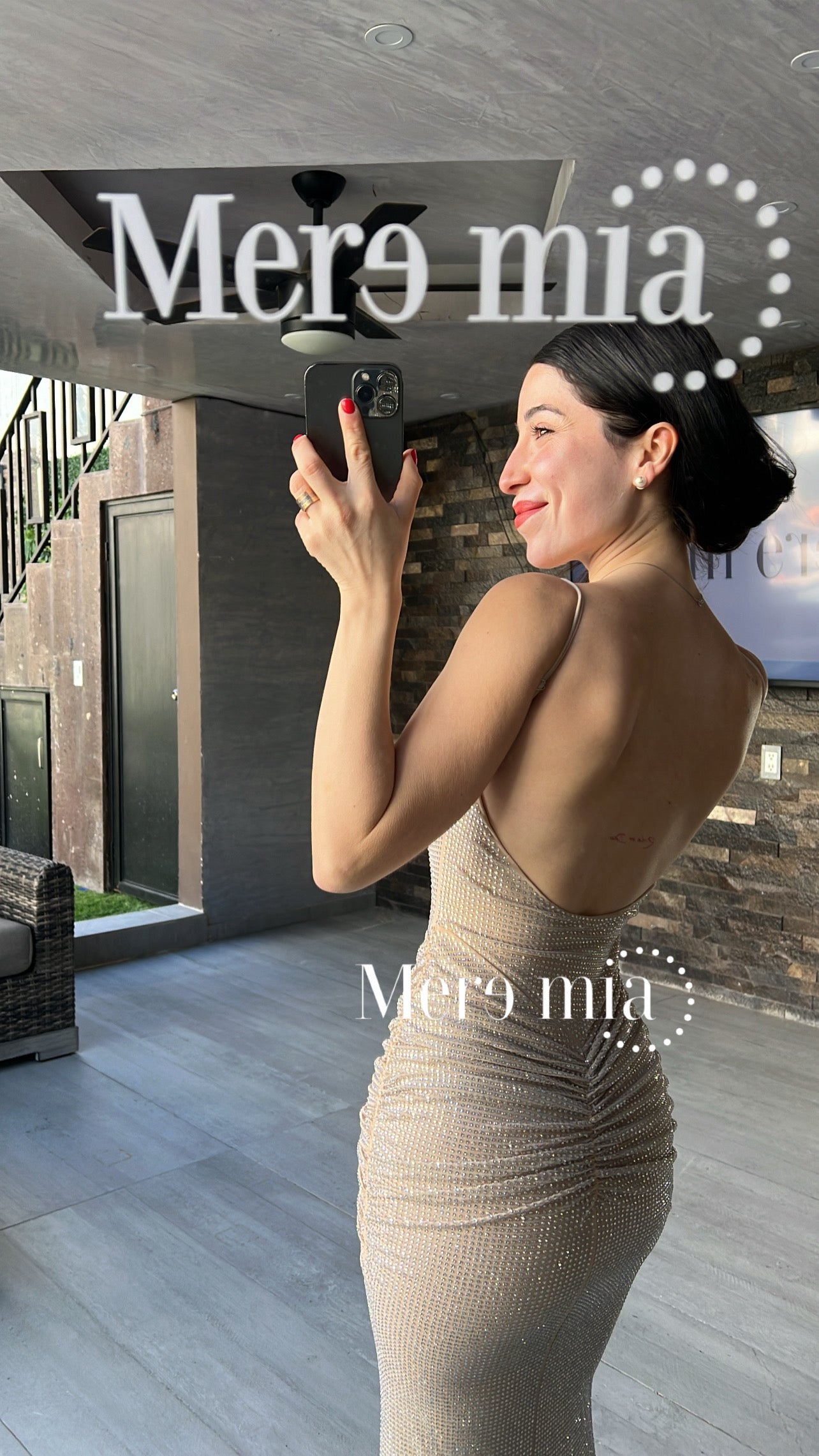 Vestido plata puntos nudo