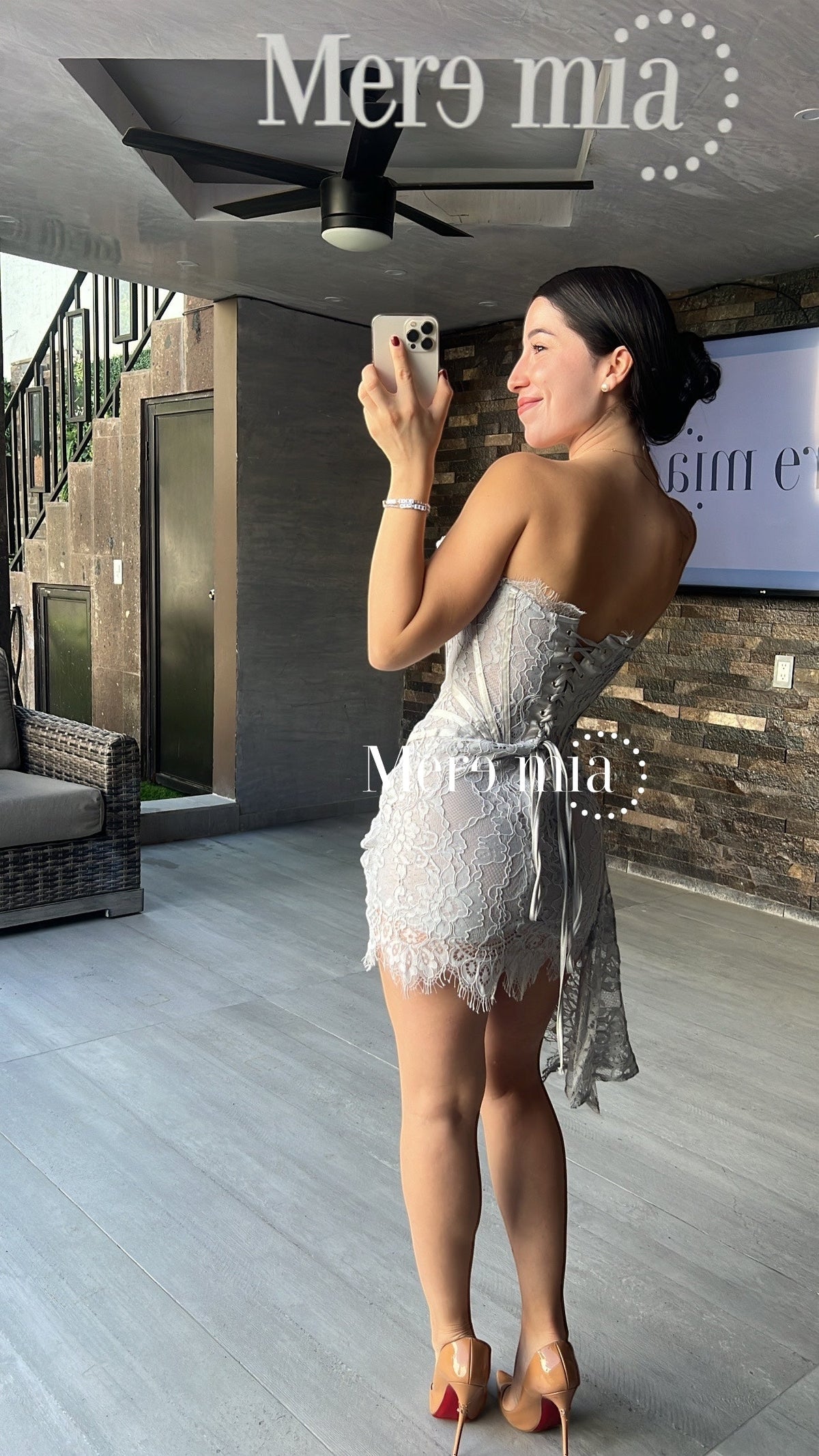 Vestido encaje strapples