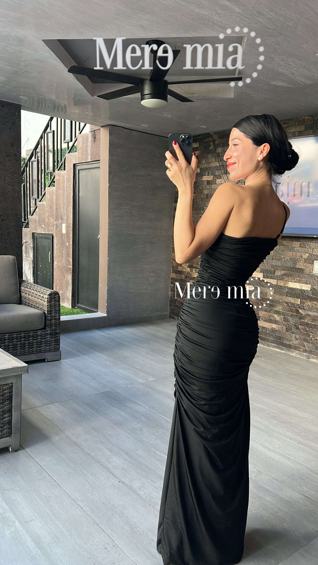 Vestido negro esc blanca