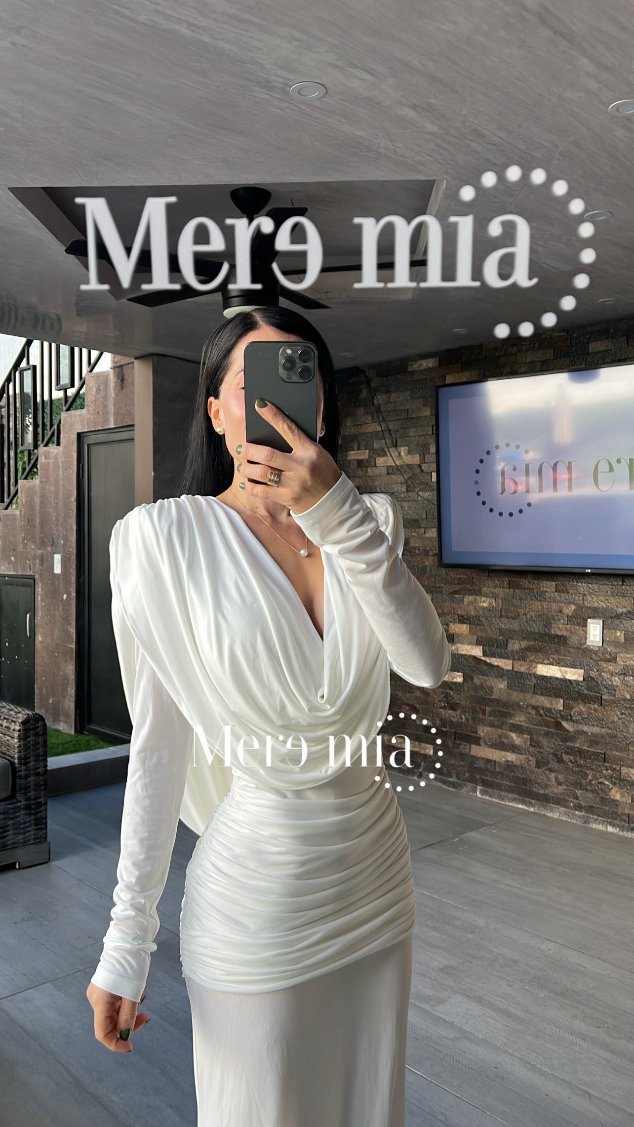 Vestido blanco plisado U