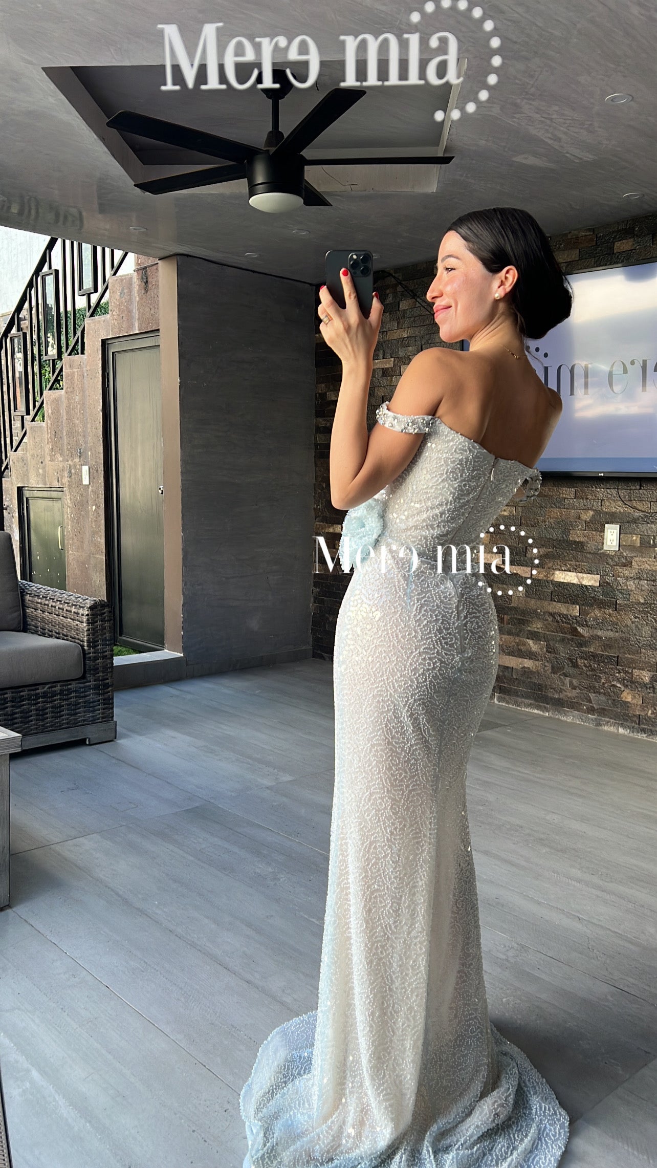 Vestido azul lent largo