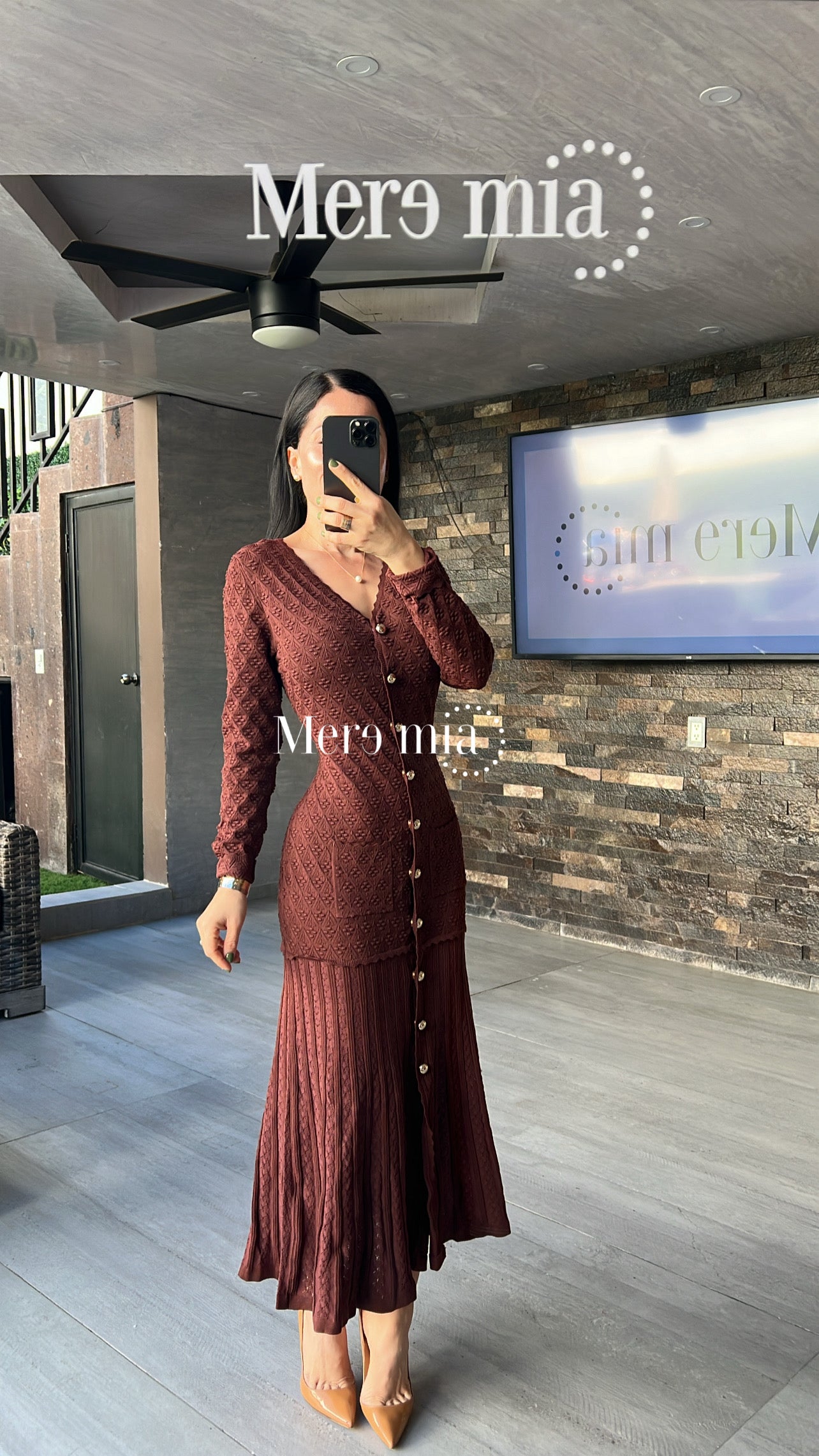 Vestido café ml suelto