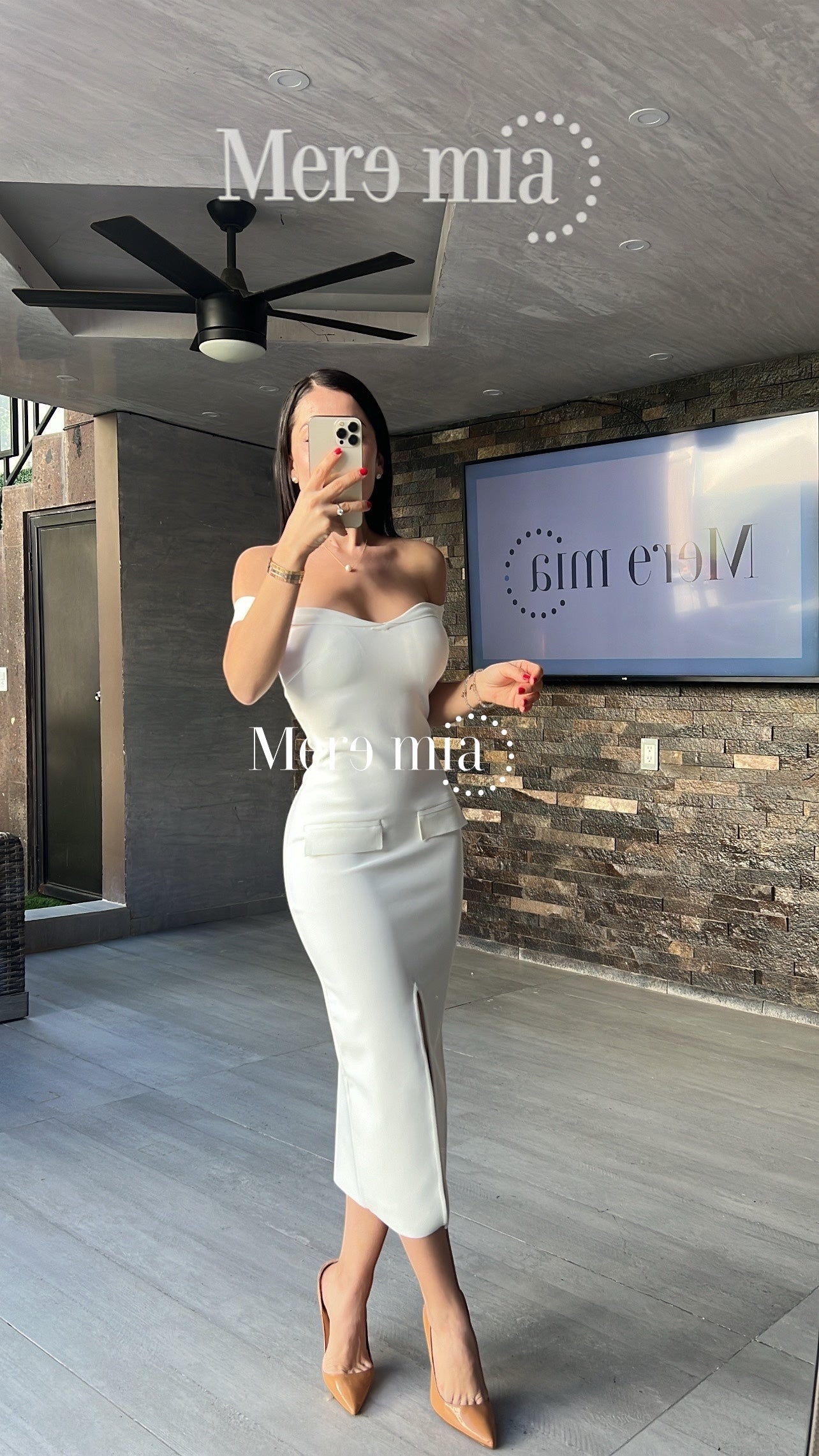 Vestido blanco hombro li