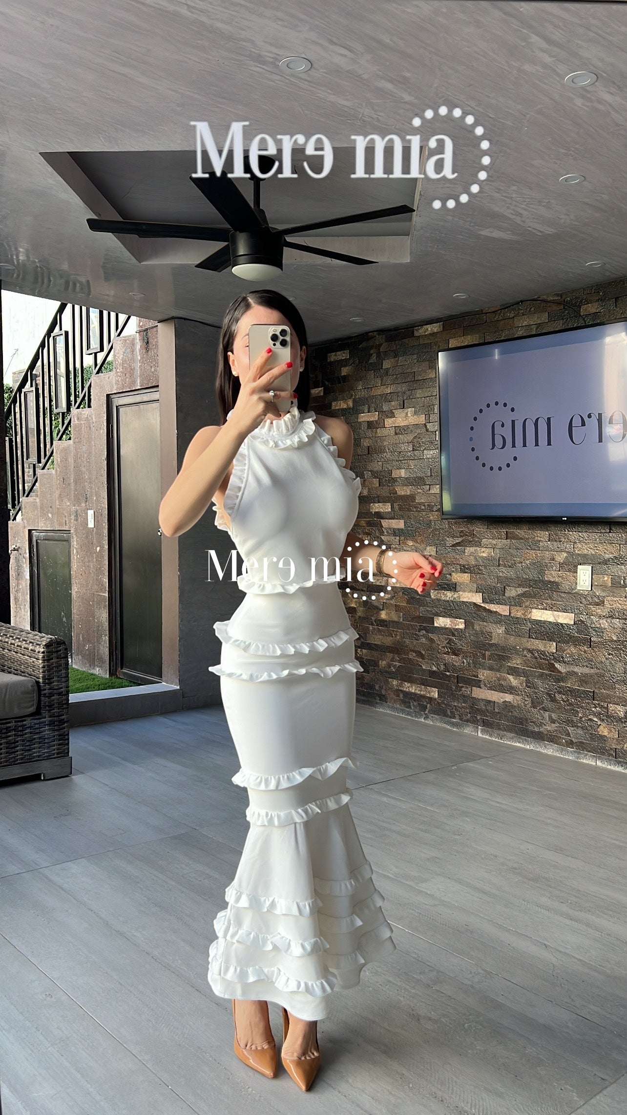 Vestido blanco esc olanes