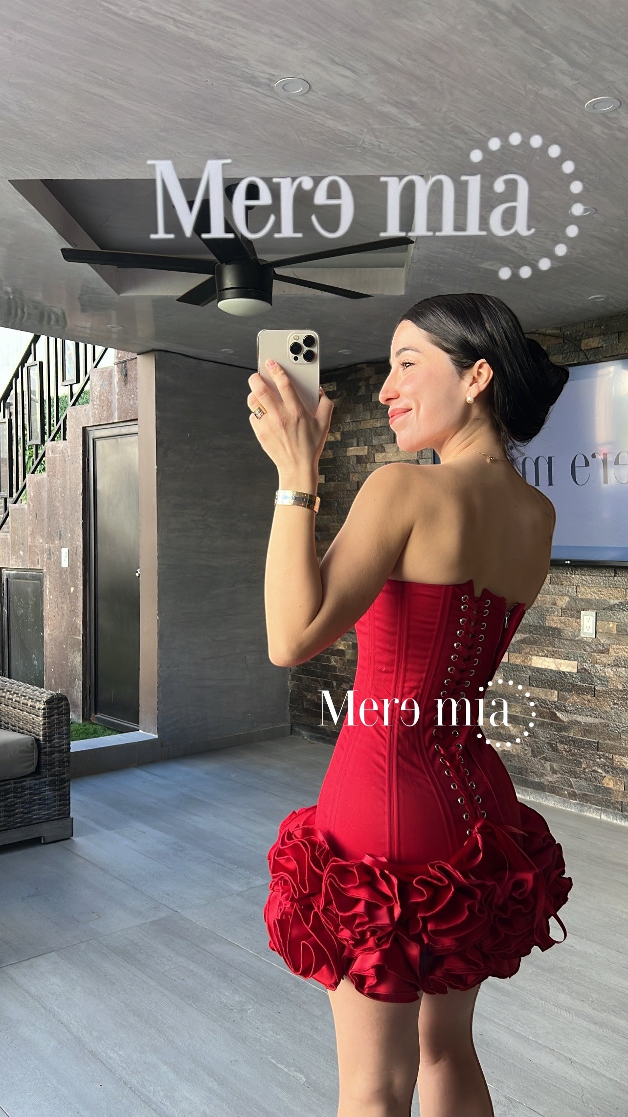 Vestido rojo flores ab