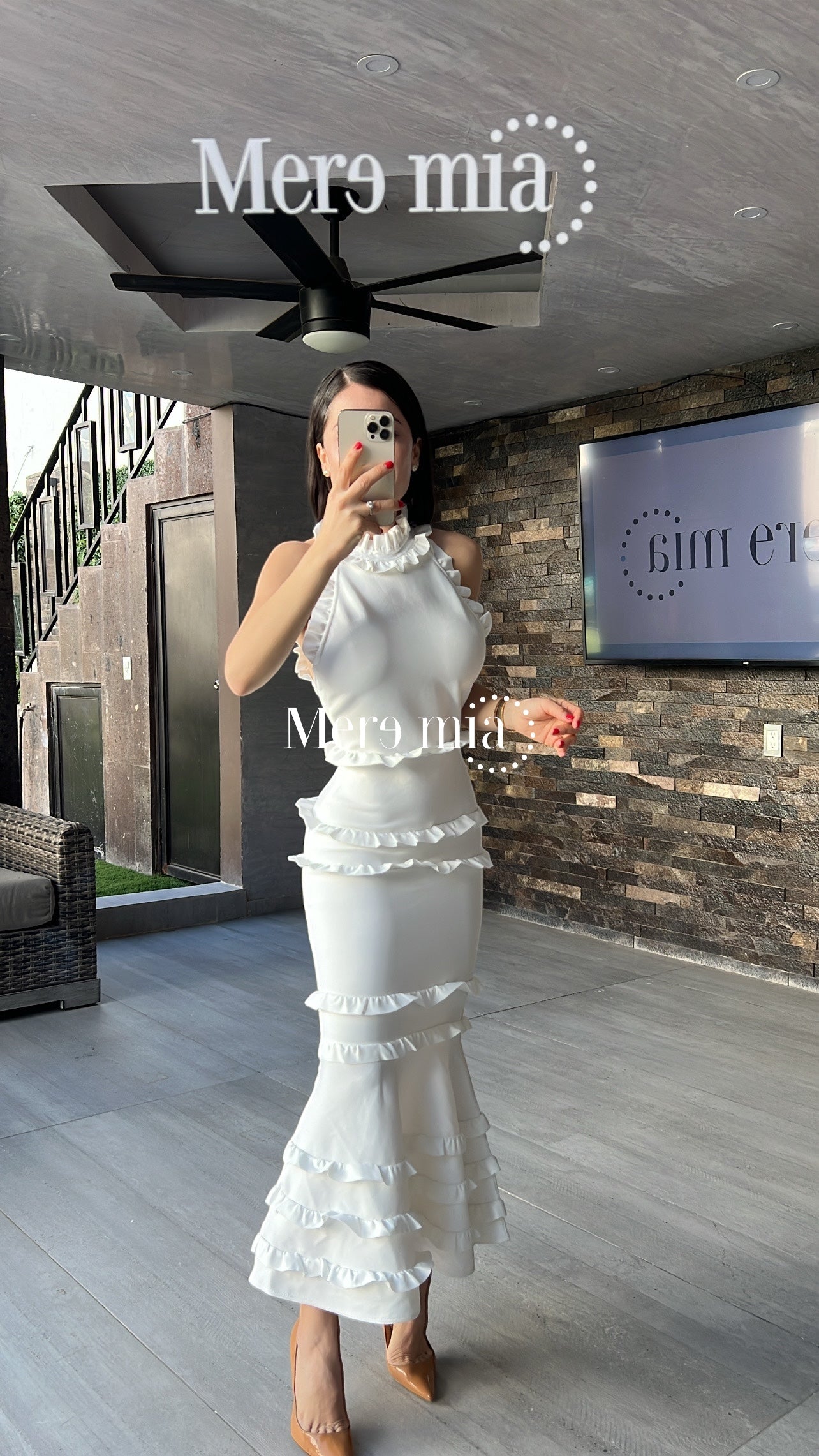 Vestido blanco esc olanes