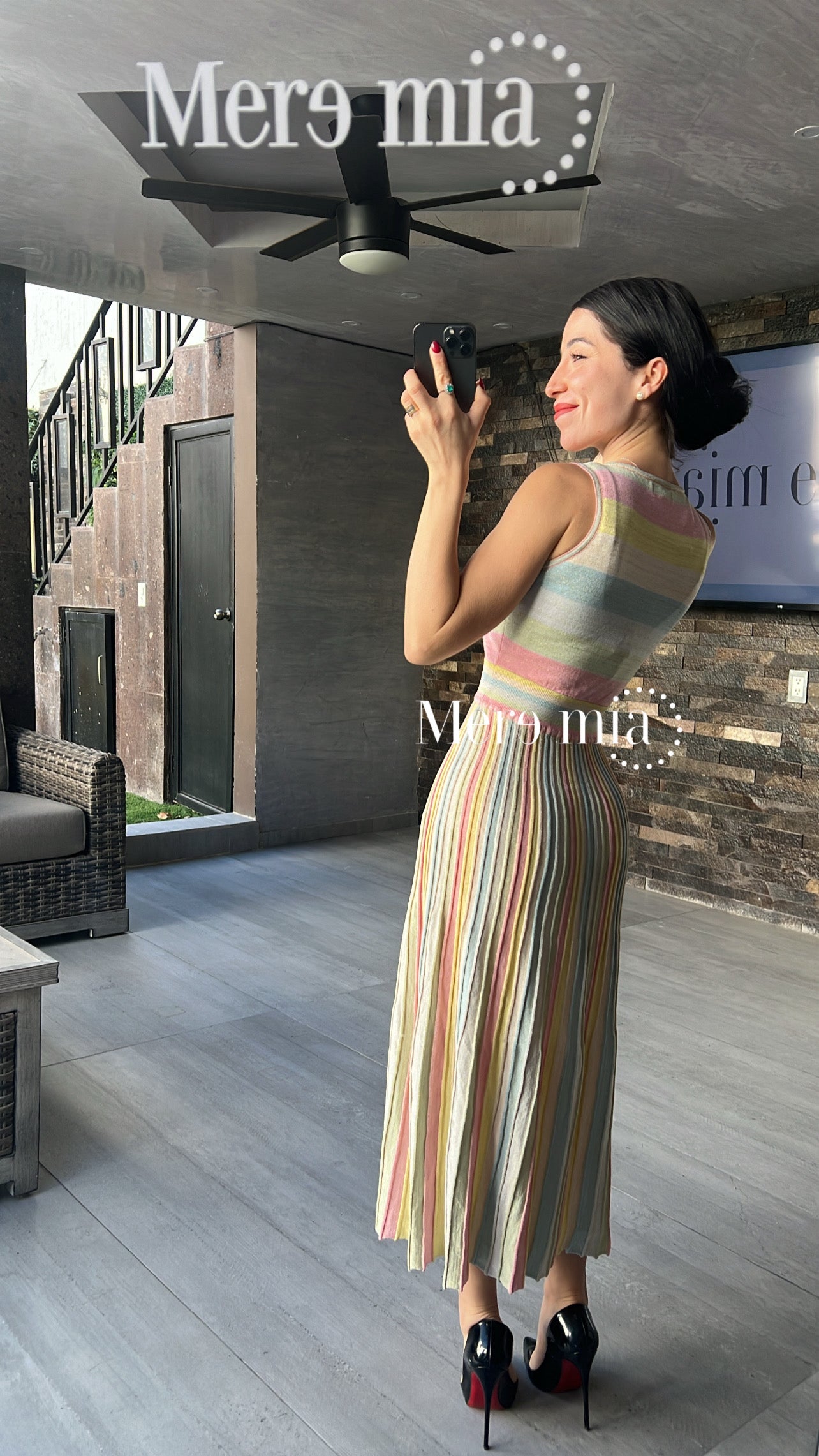 Vestido rayado colores pastel