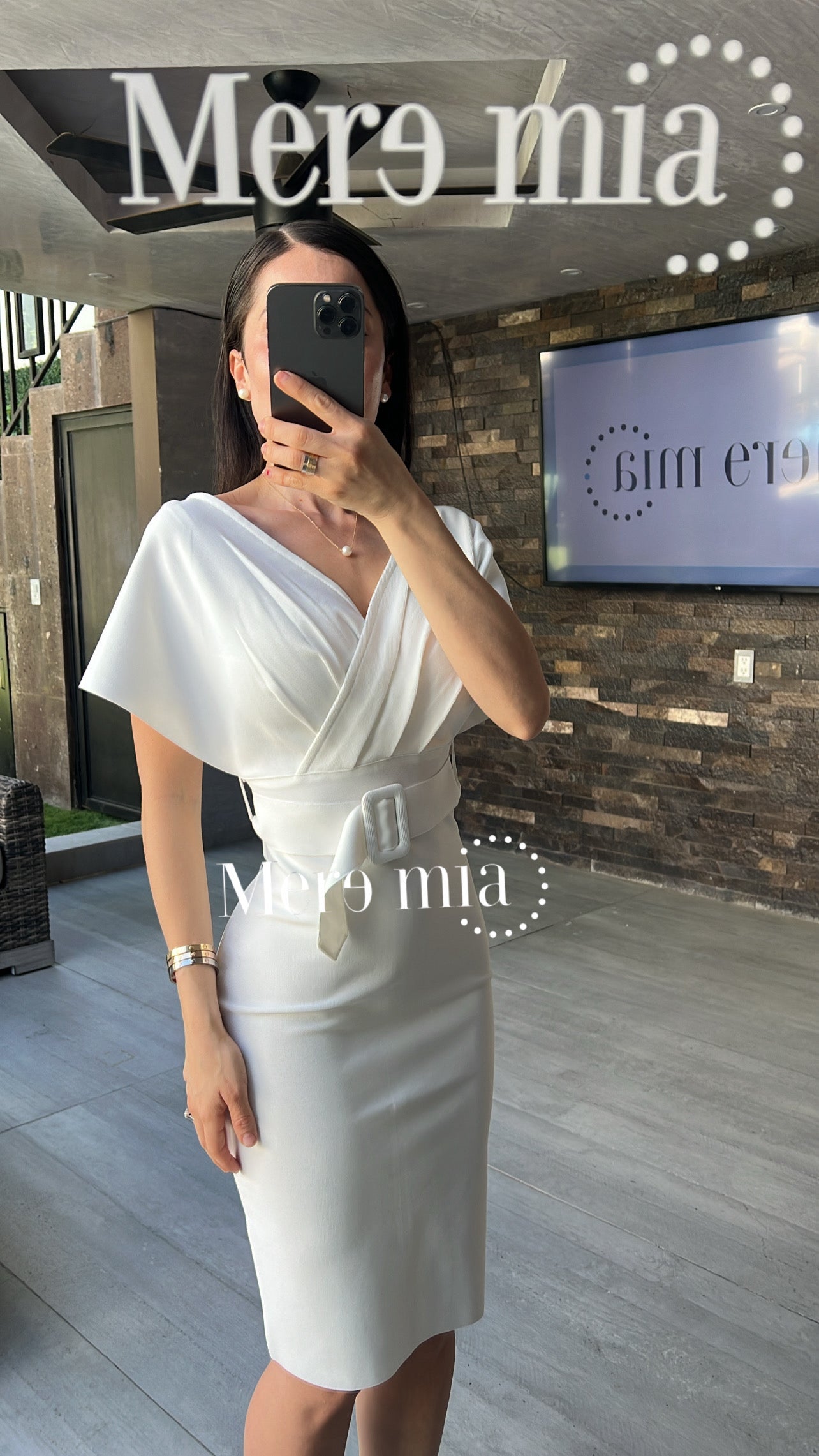 Vestido blanco cinto