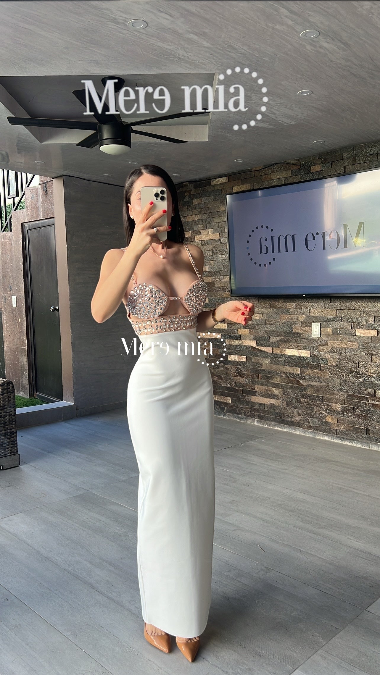 Vestido blanco copas moka apl