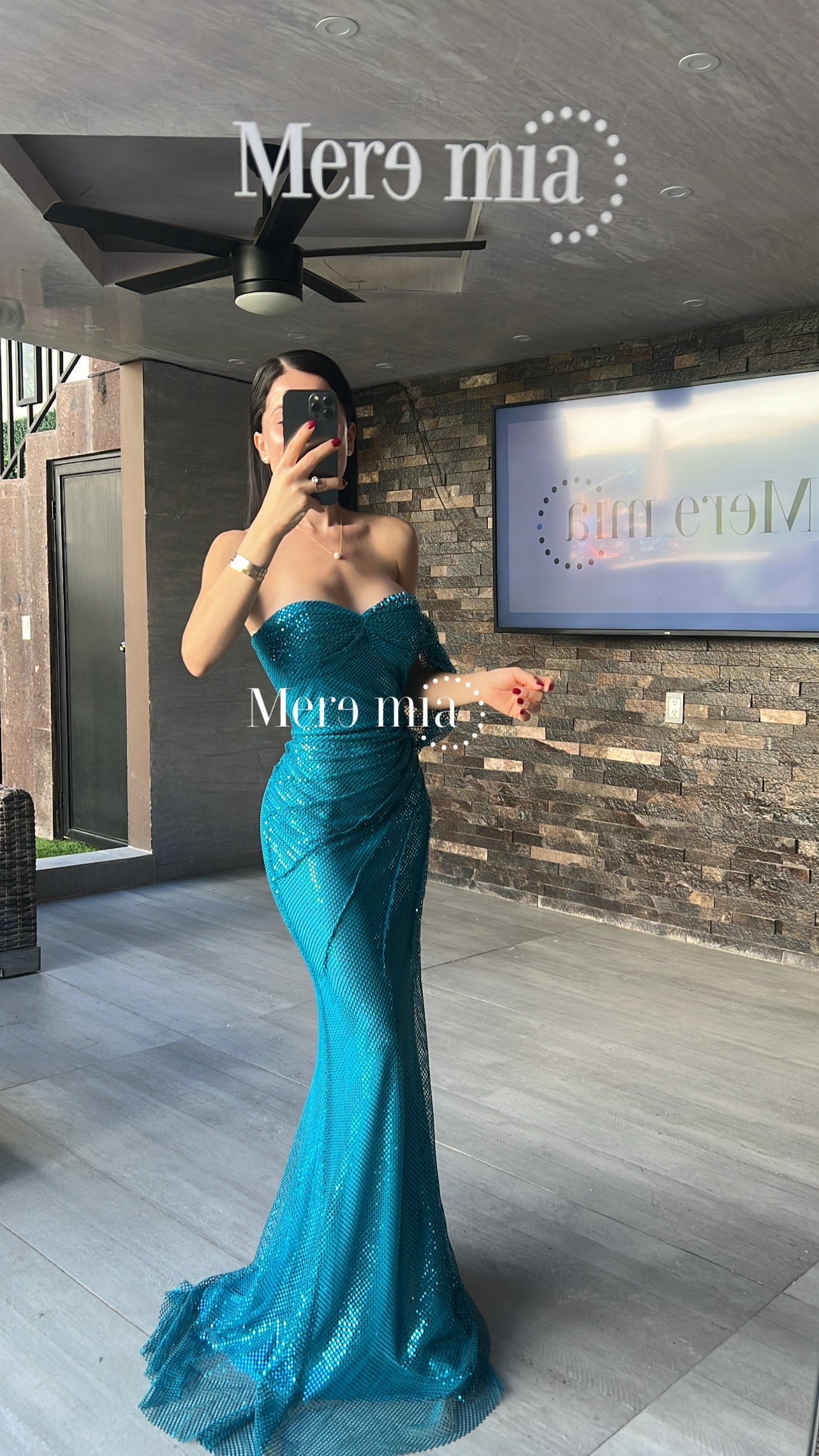 Vestido turquesa malla