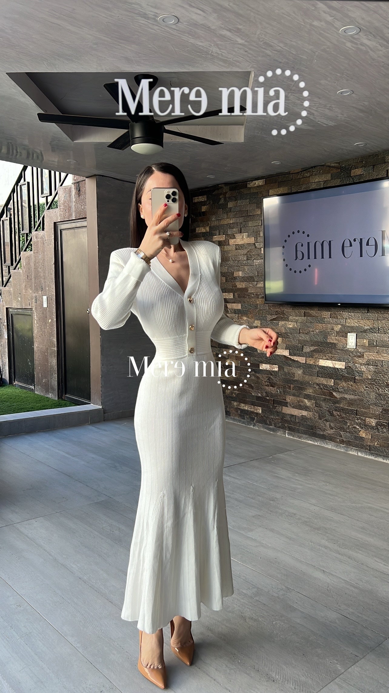 Vestido blanco rayado