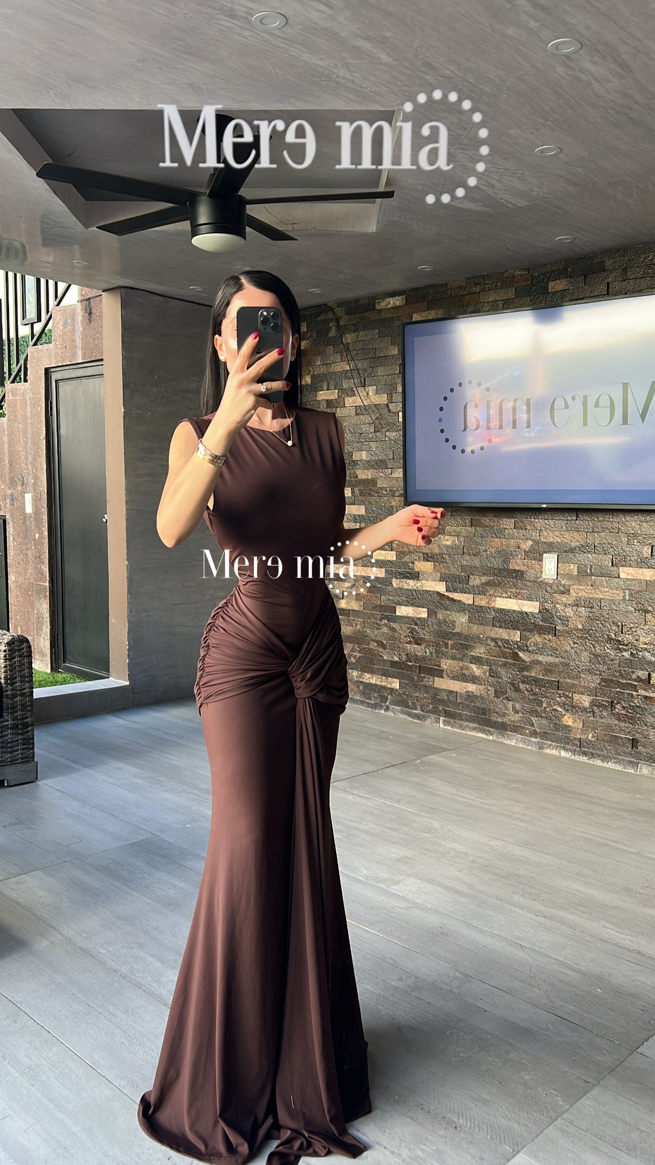 Vestido plisado tira