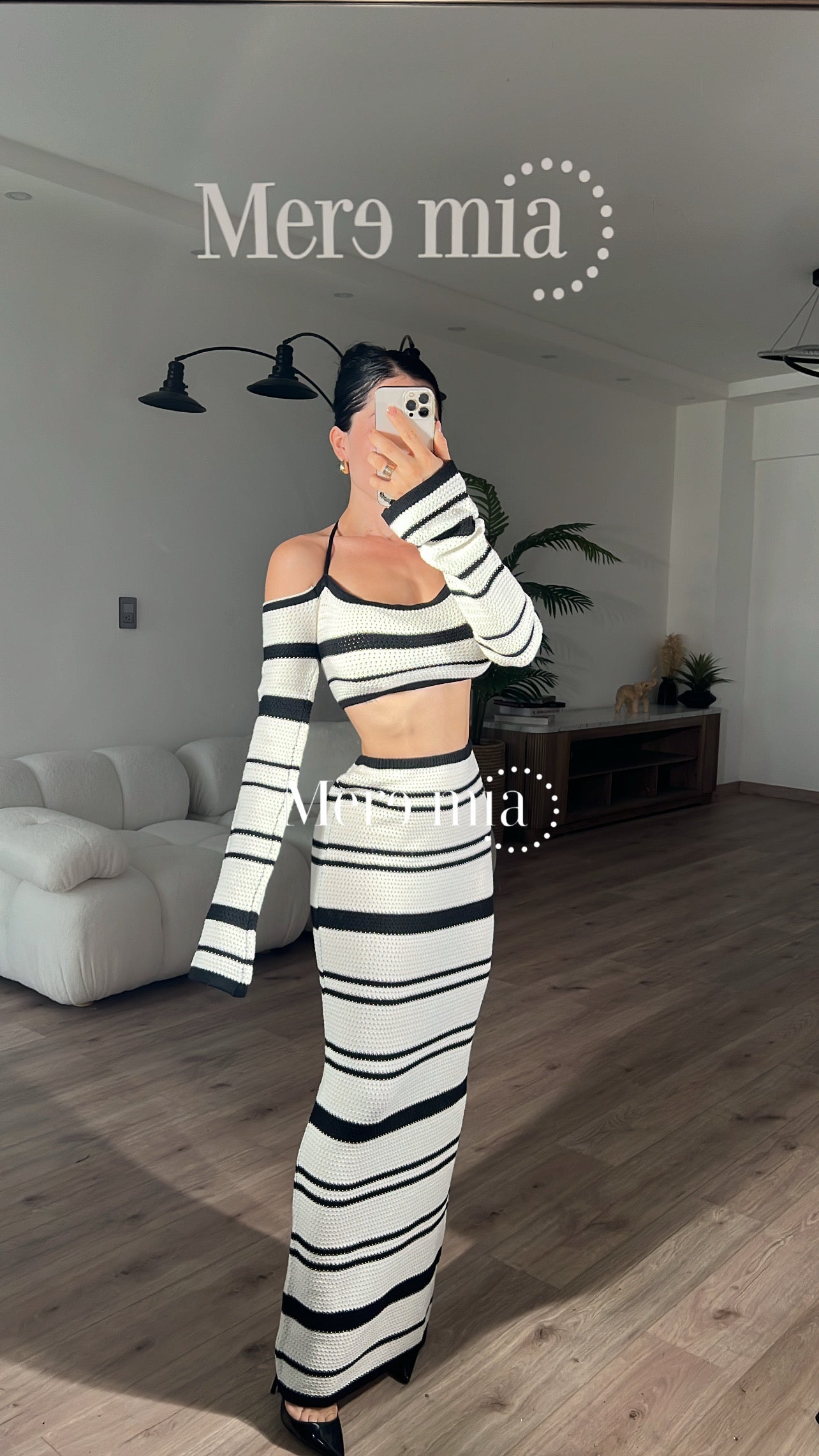 Conjunto rayas blanco