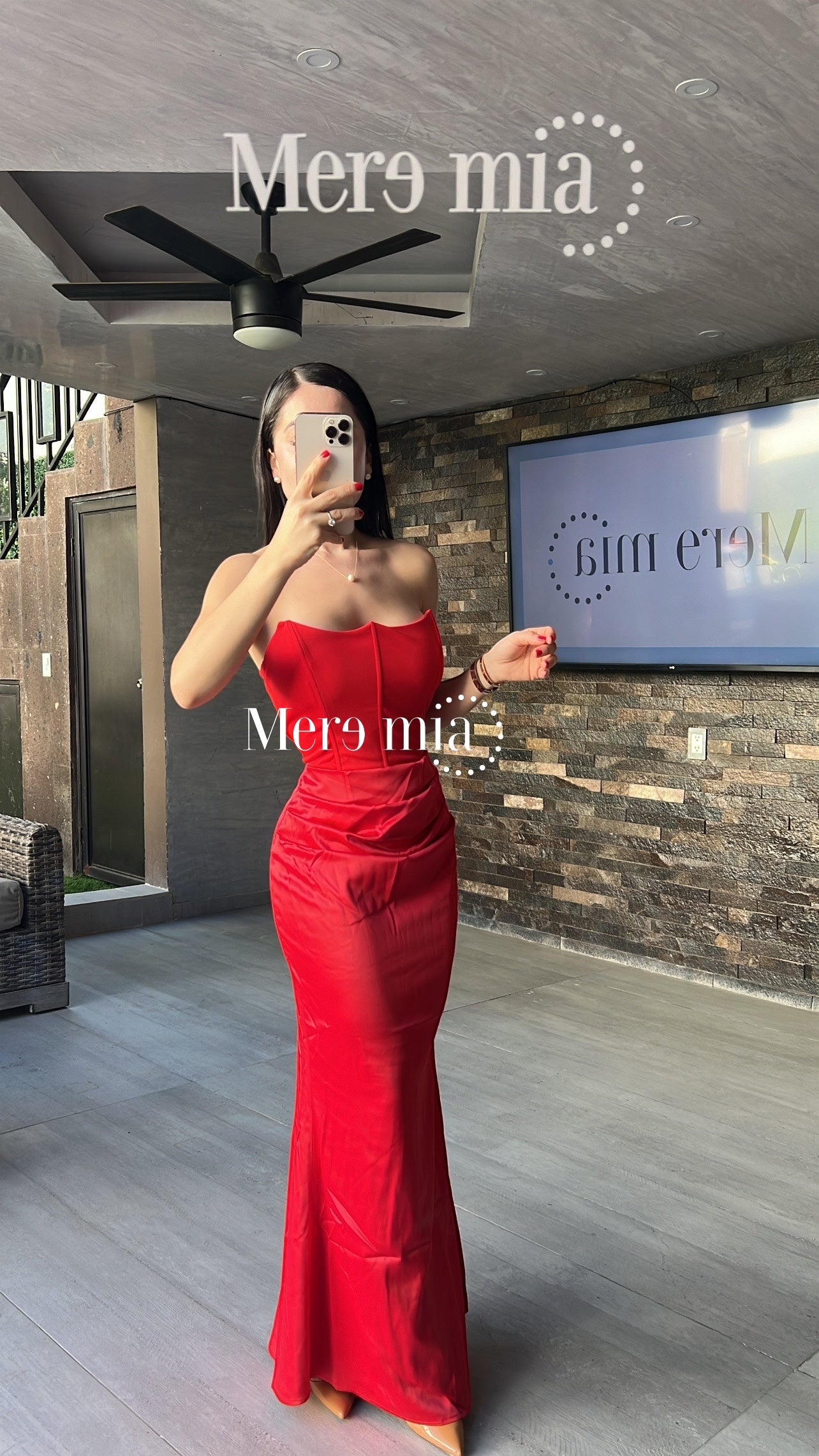 Vestido rojo strapp largo