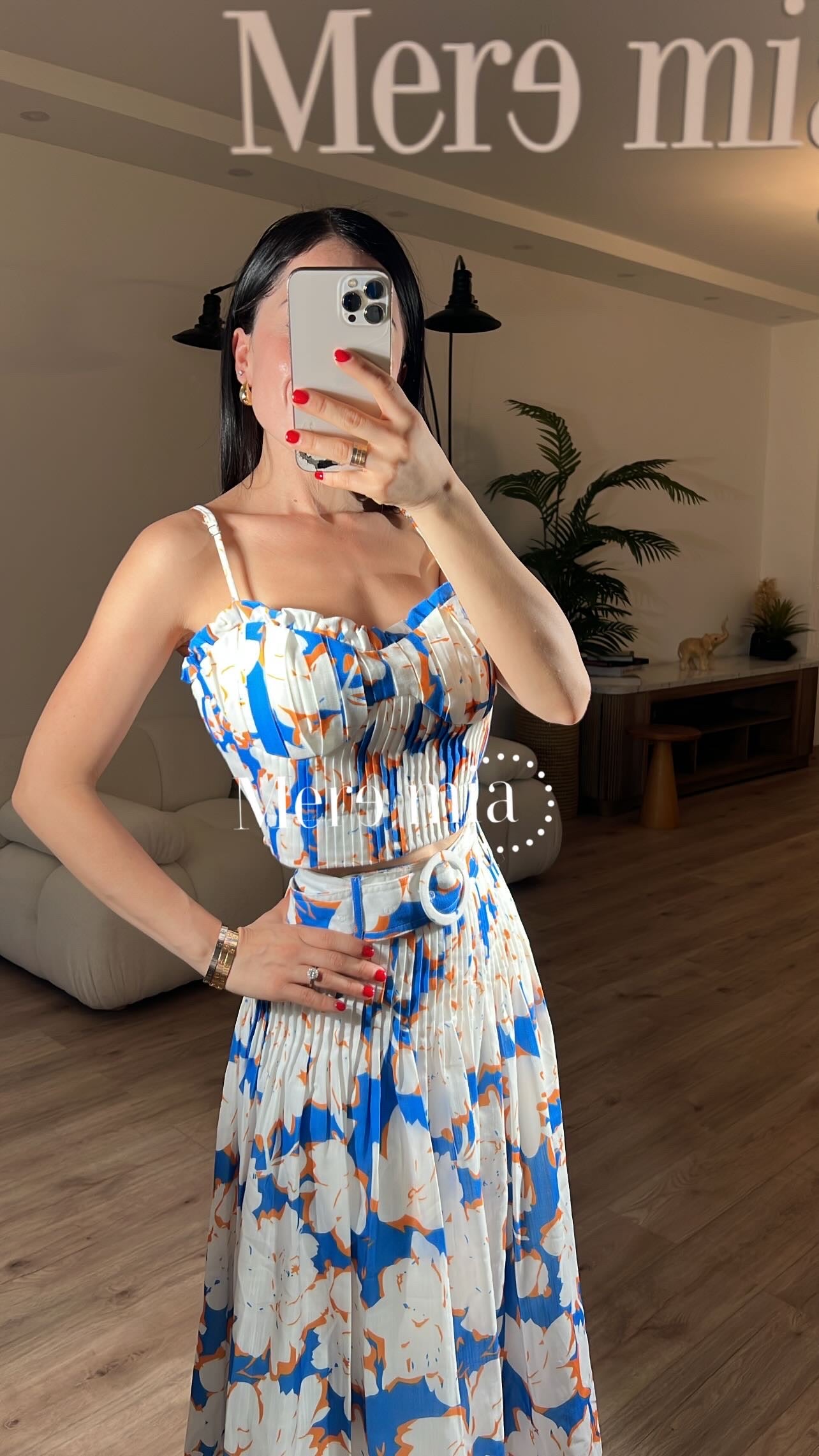 Conjunto flores azul