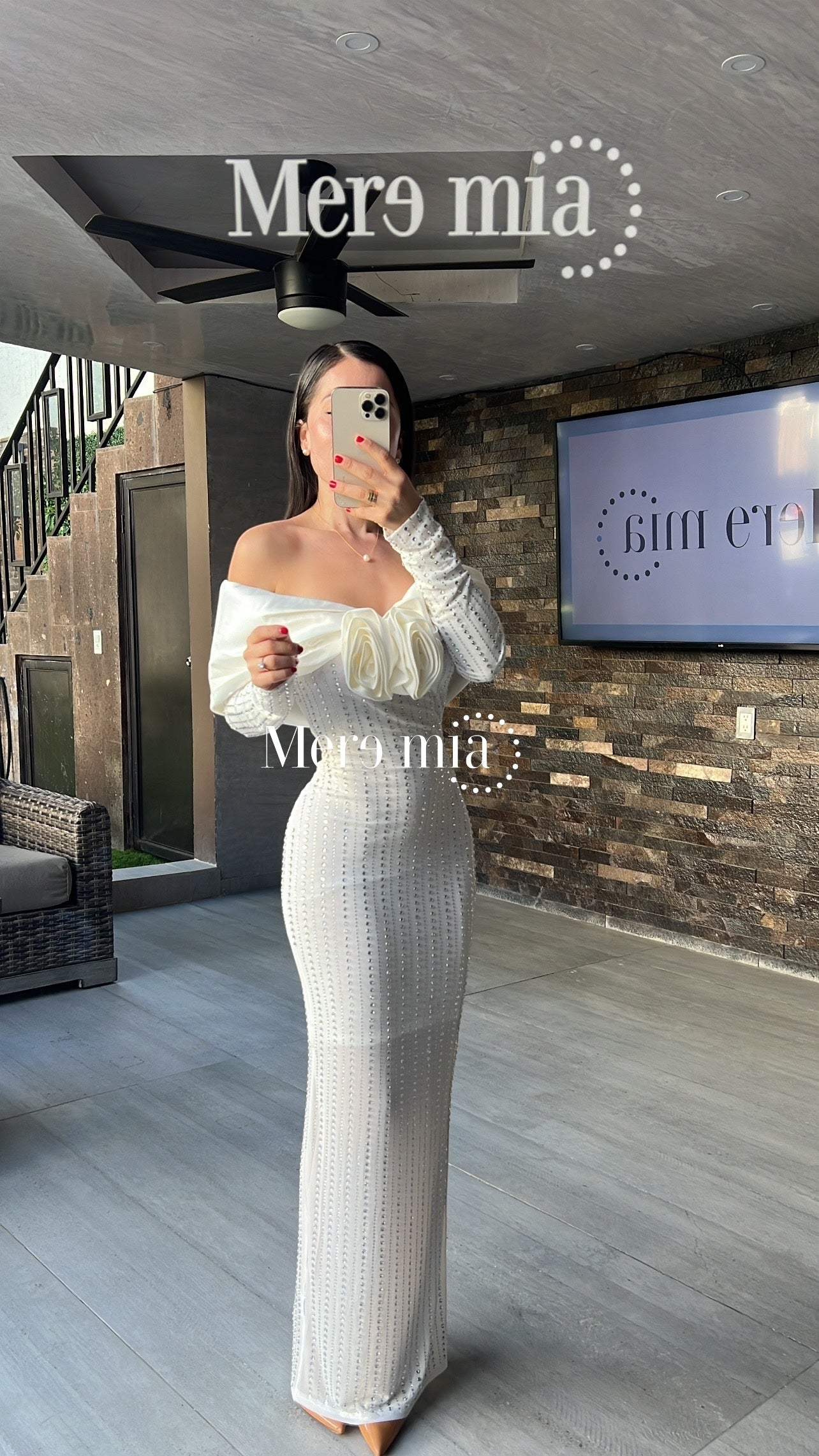 Vestido blanco plata apl ml