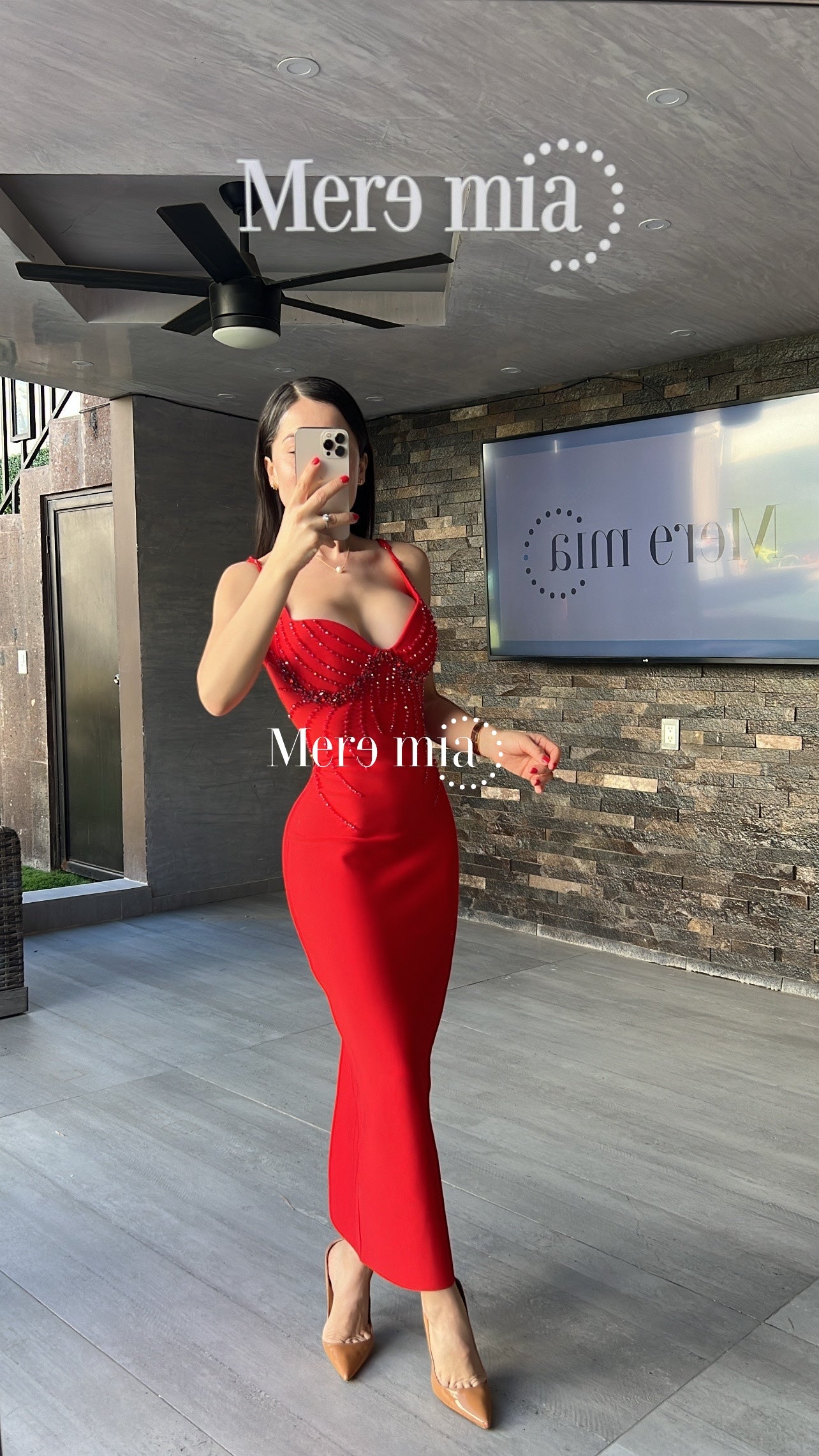 Vestido rojo copas lent