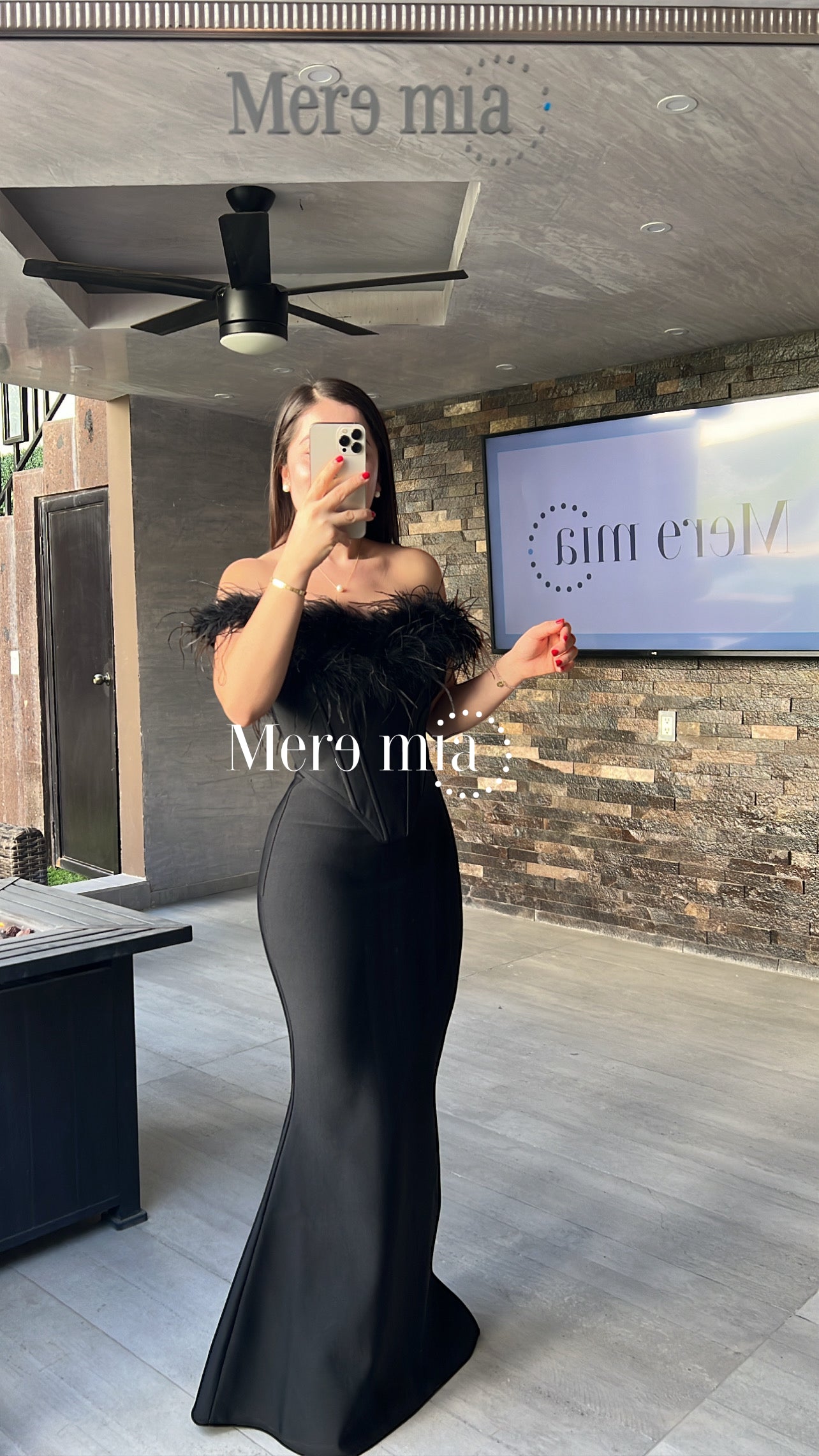 Conjunto plumas largo